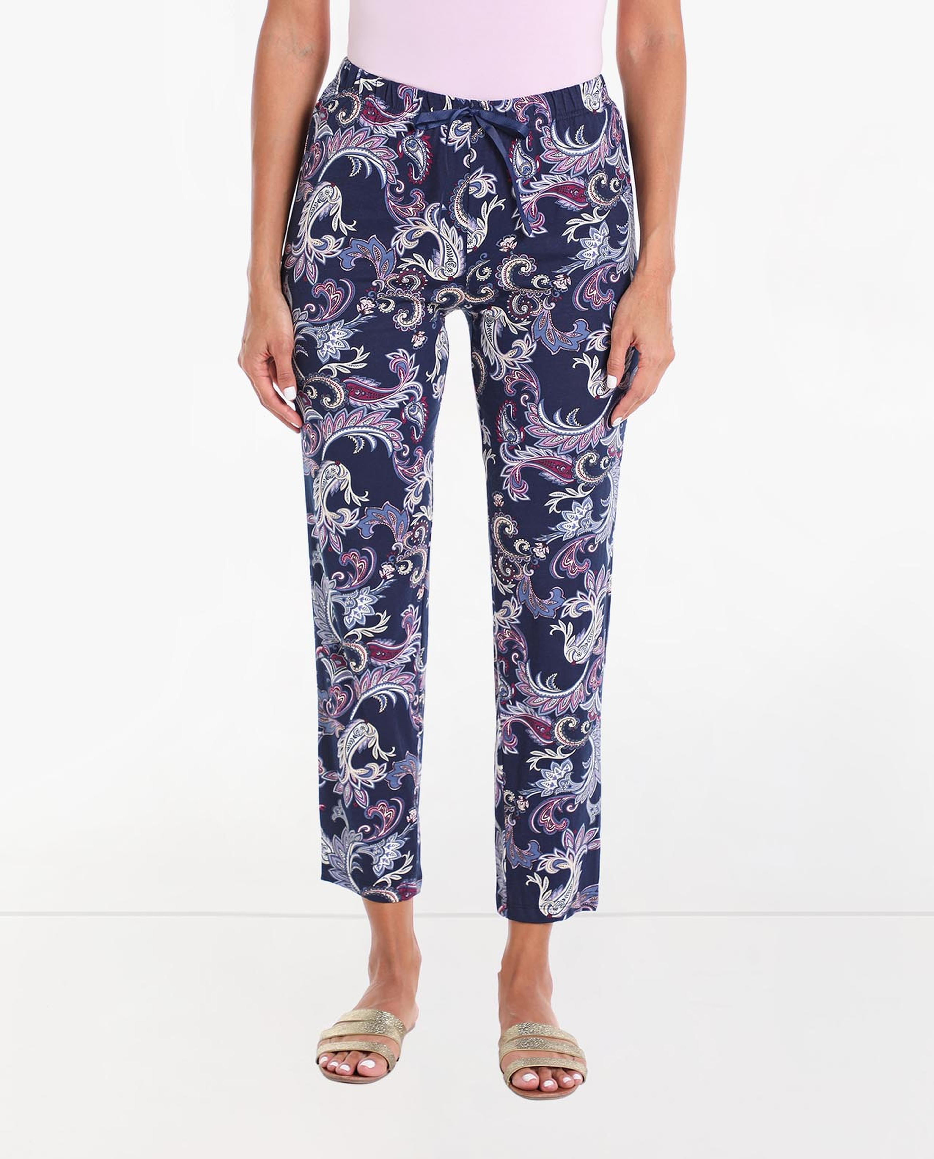 Printed Lounge Pants With Drawstring Waist