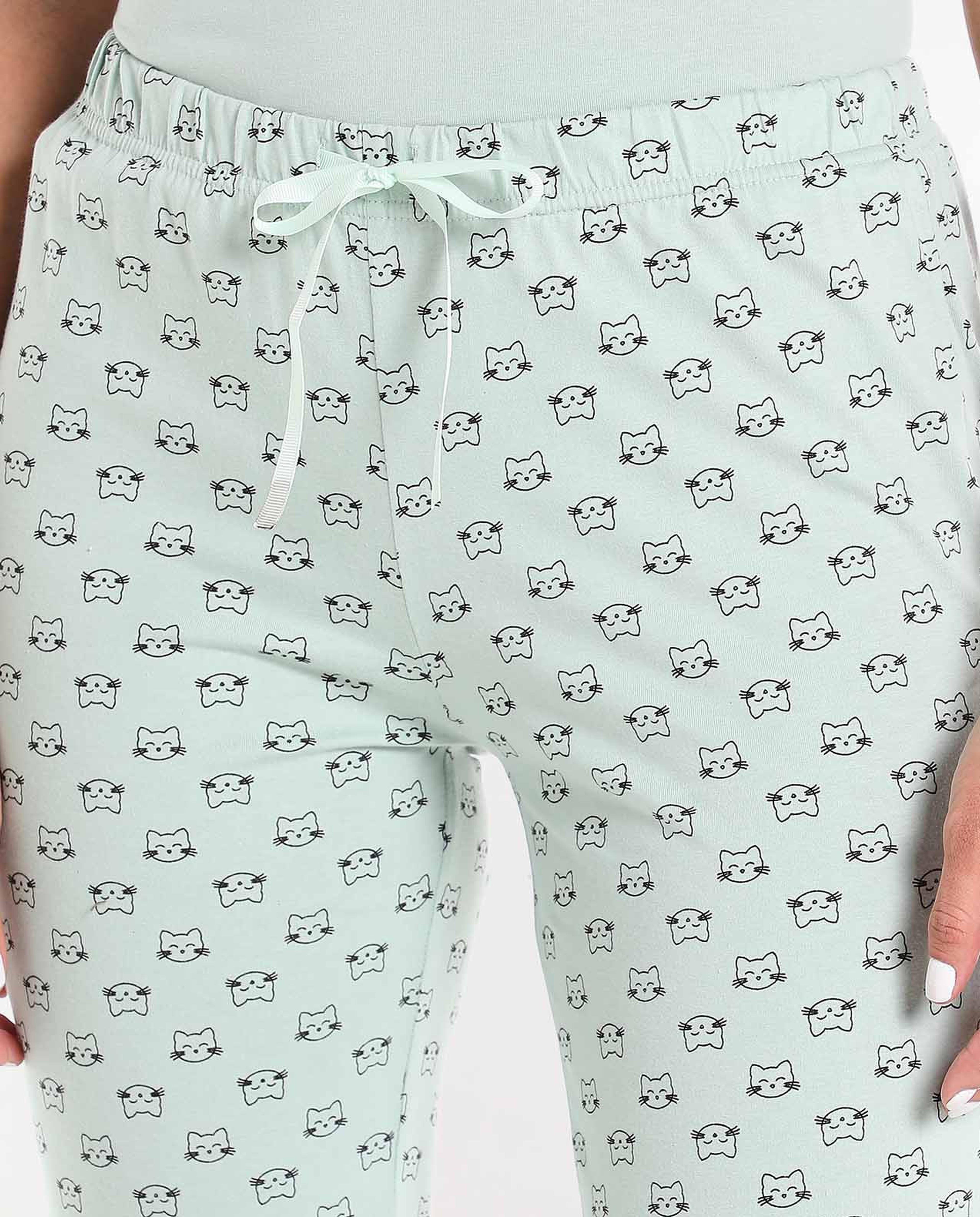 Printed Lounge Pants With Drawstring Waist