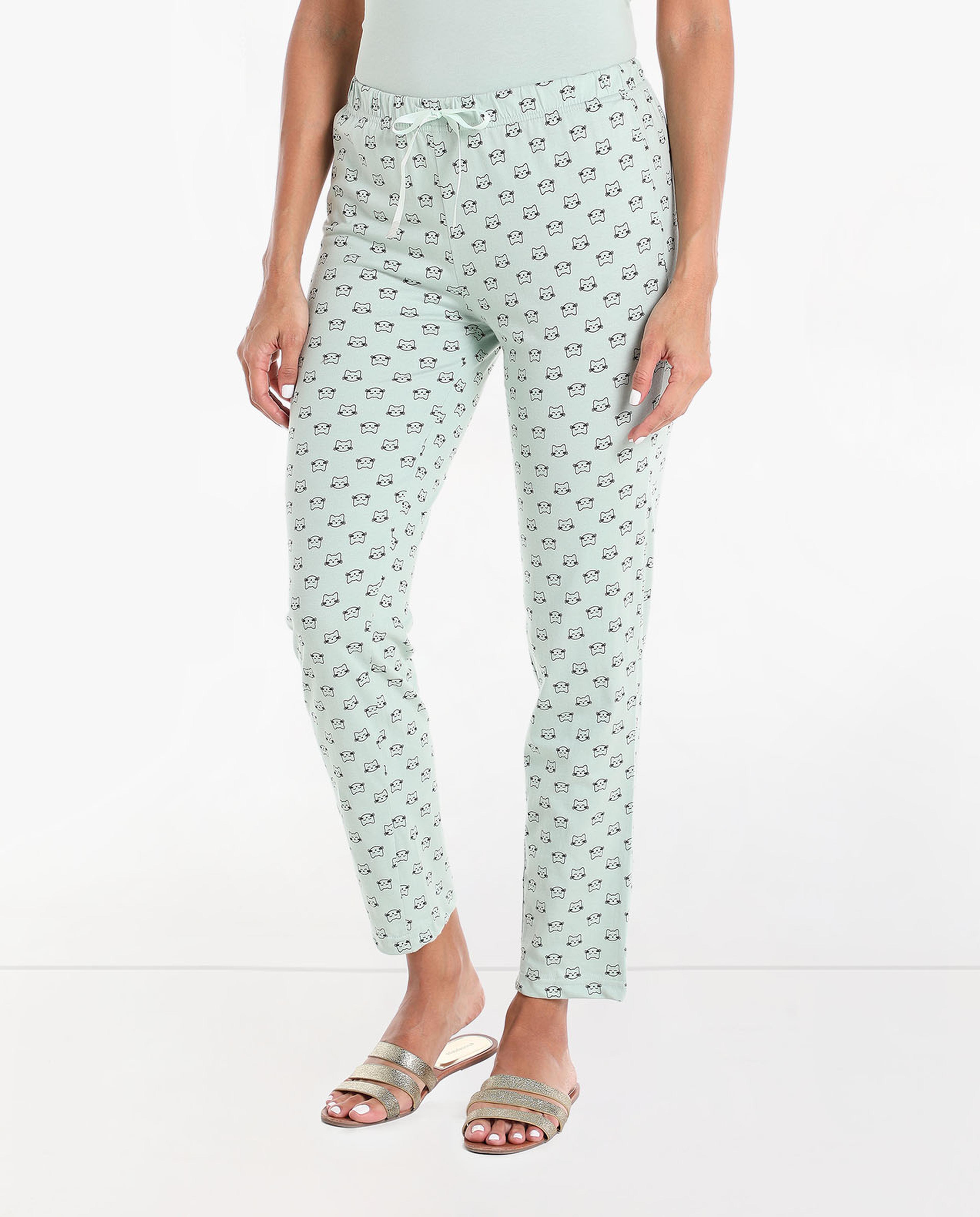 Printed Lounge Pants With Drawstring Waist