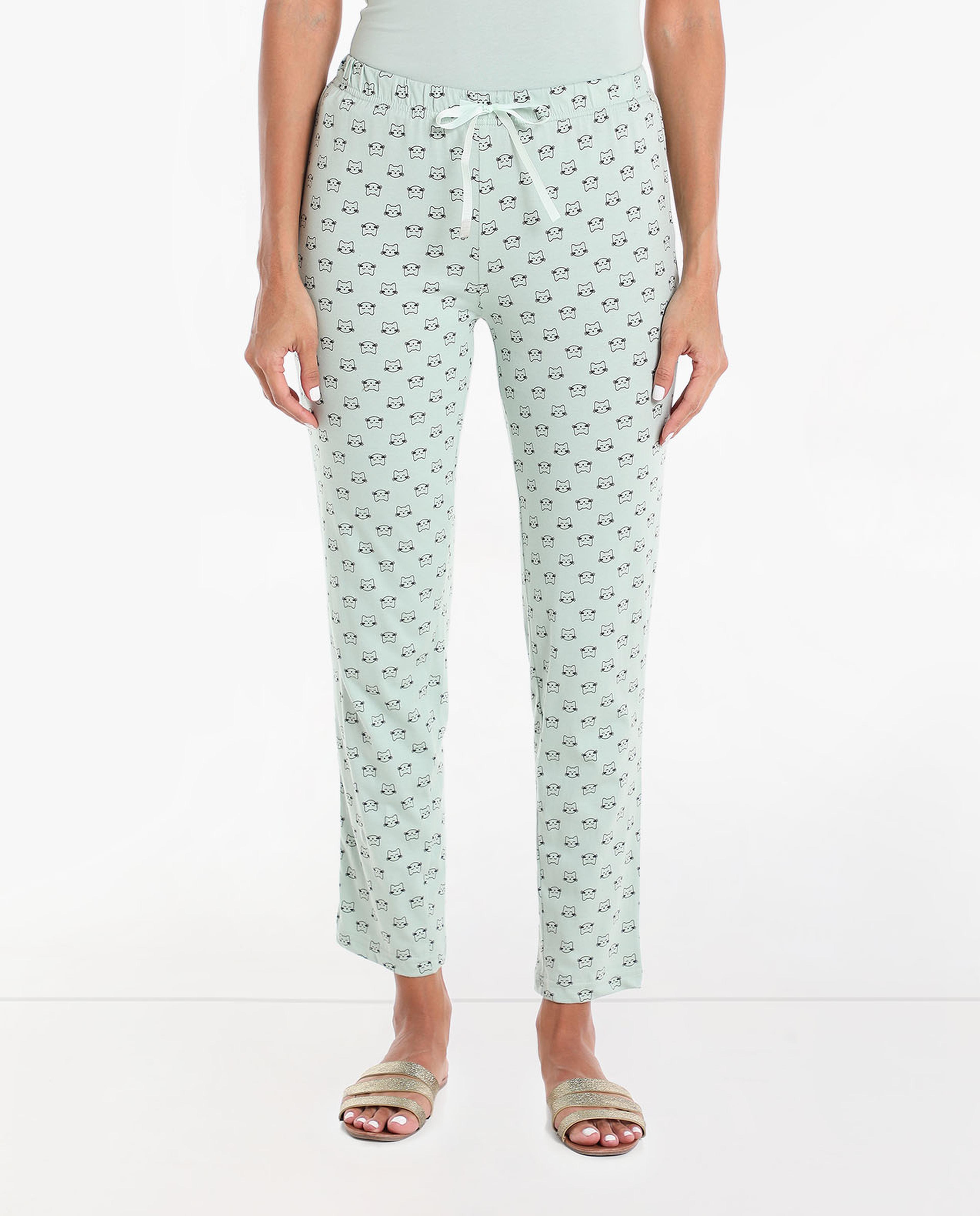 Printed Lounge Pants With Drawstring Waist