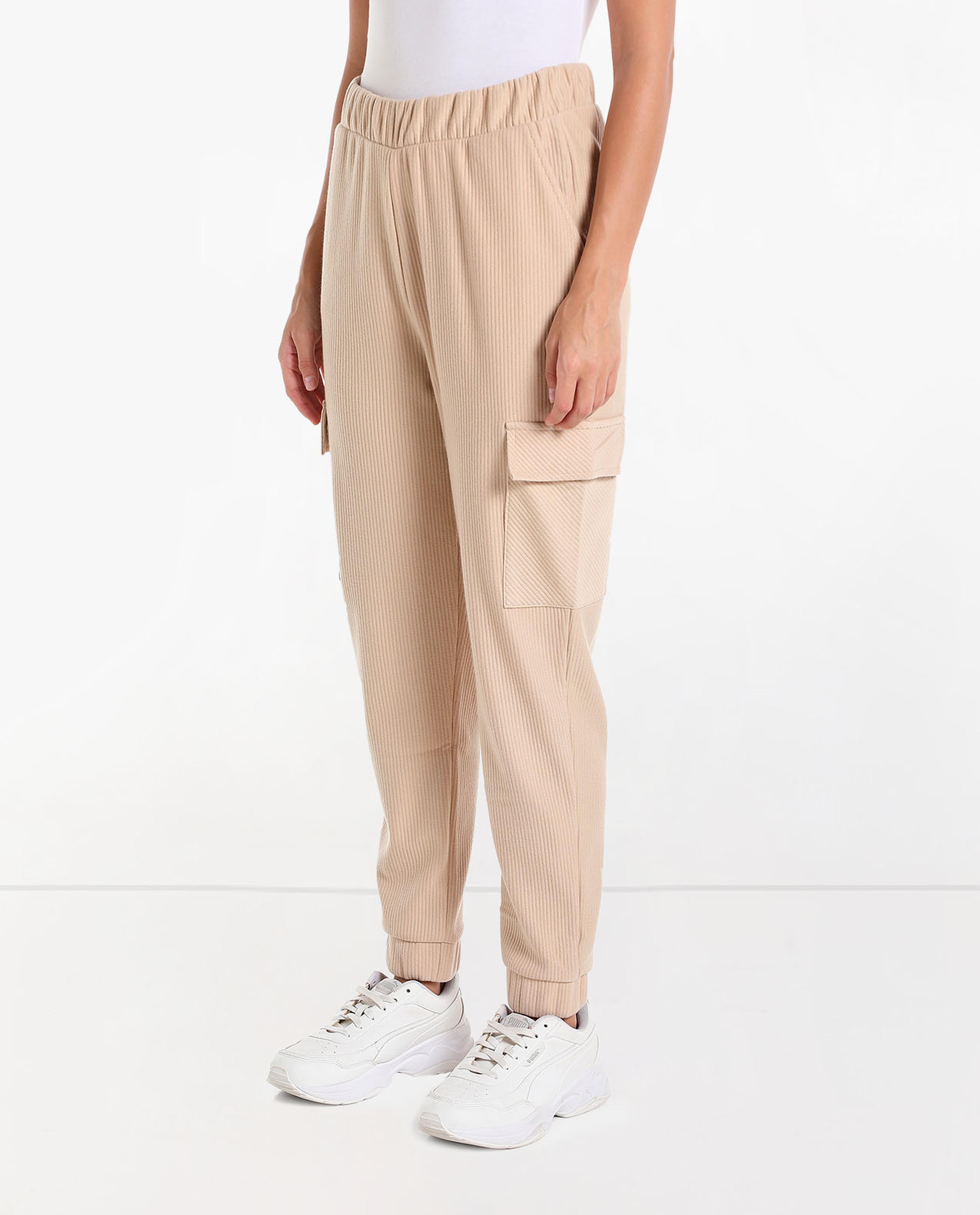 Solid Joggers with Elasticated Waist