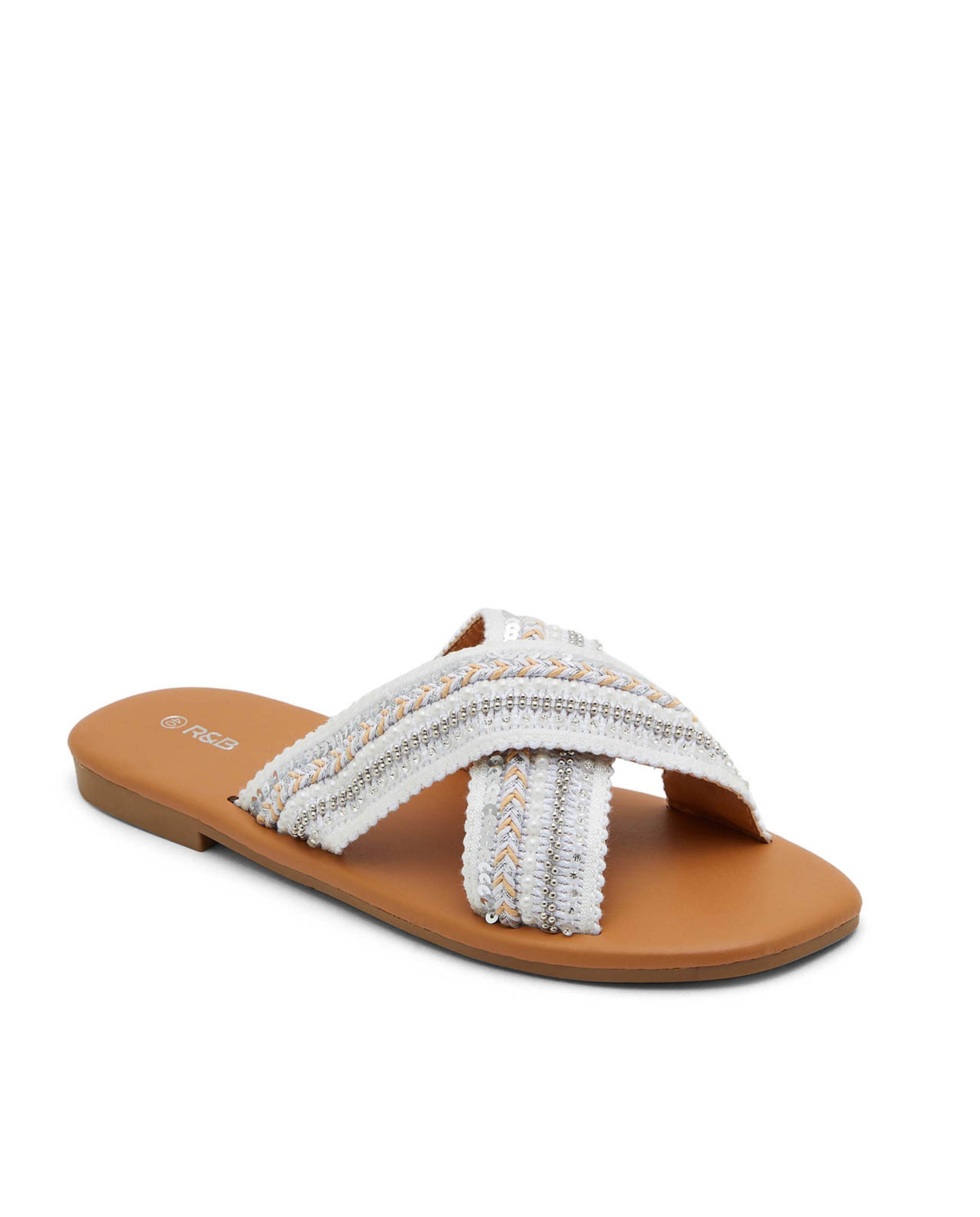 Coastal Pleated Bow Flat Sandal | Women's Shoes | MILK MONEY
