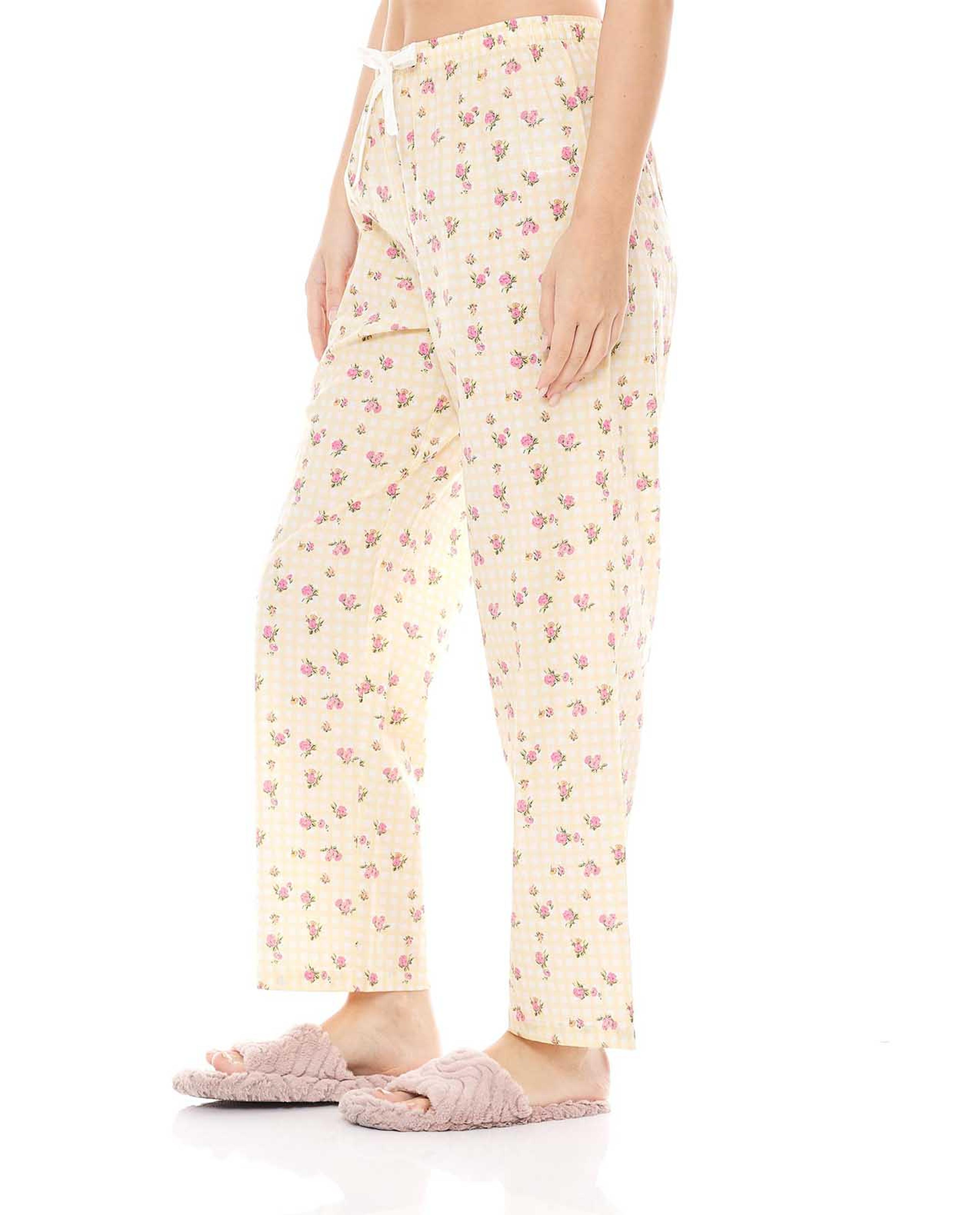 Printed Sleep Bottoms with Drawstring Waist