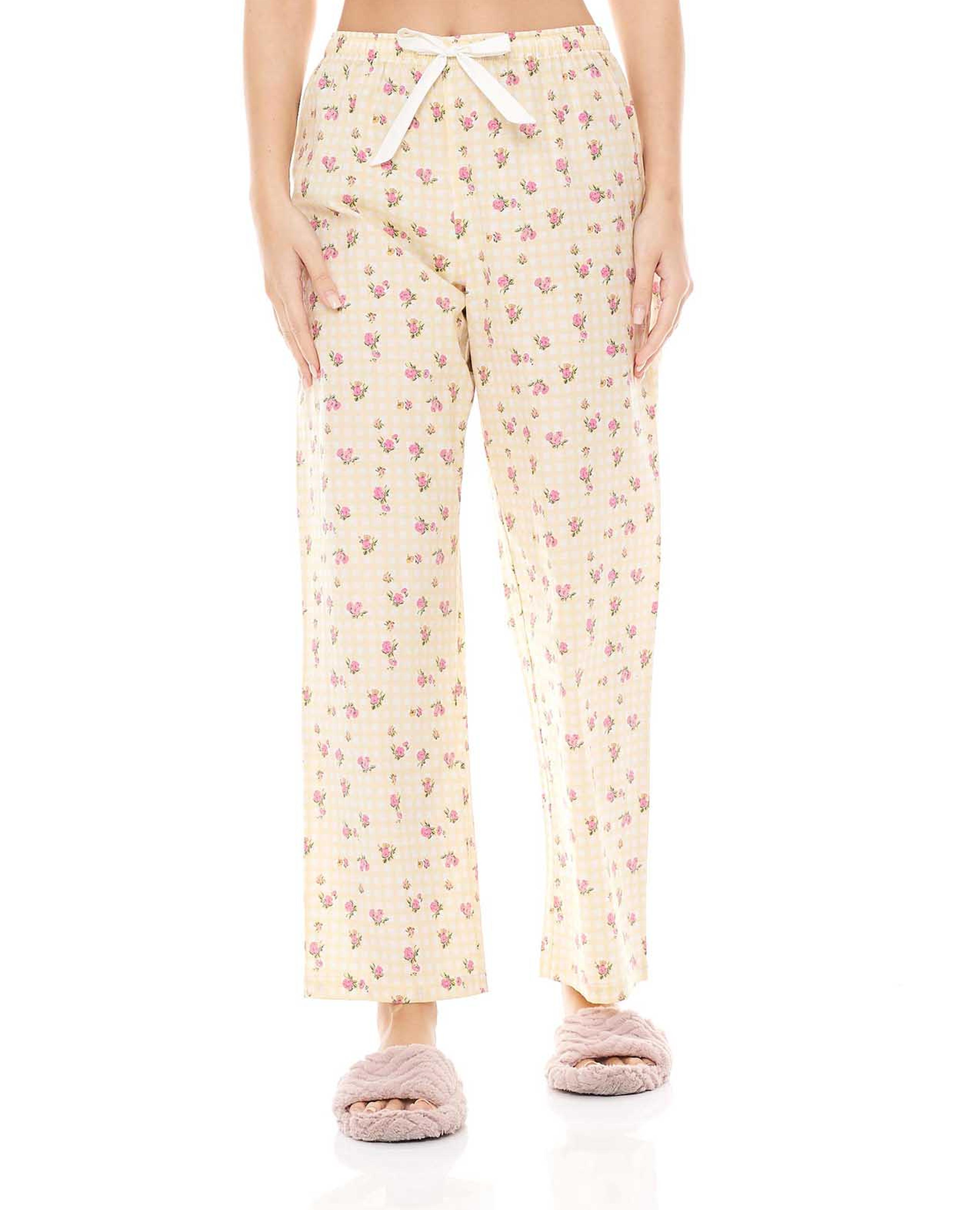 Printed Sleep Bottoms with Drawstring Waist