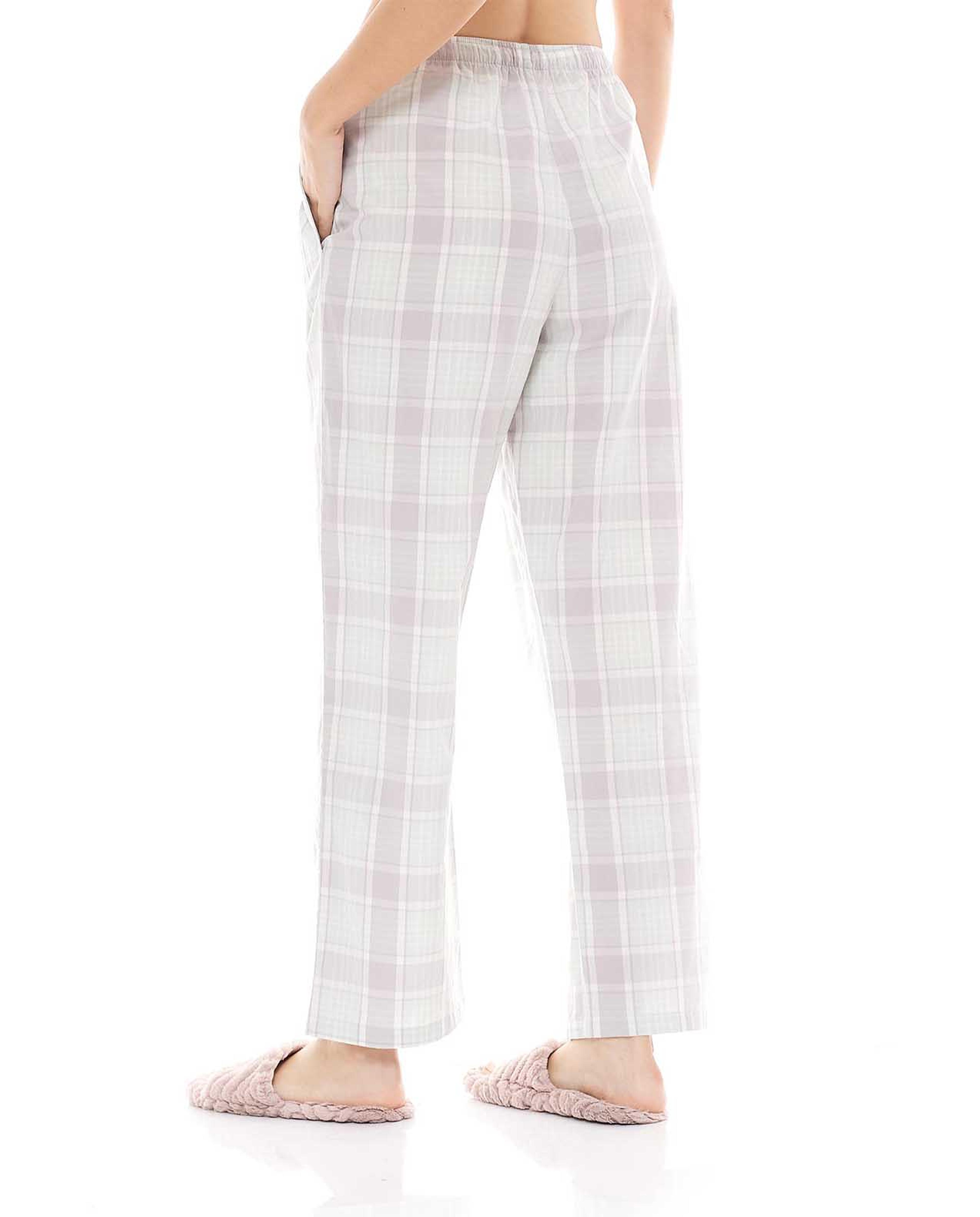 Plaid Sleep Bottoms with Drawstring Waist