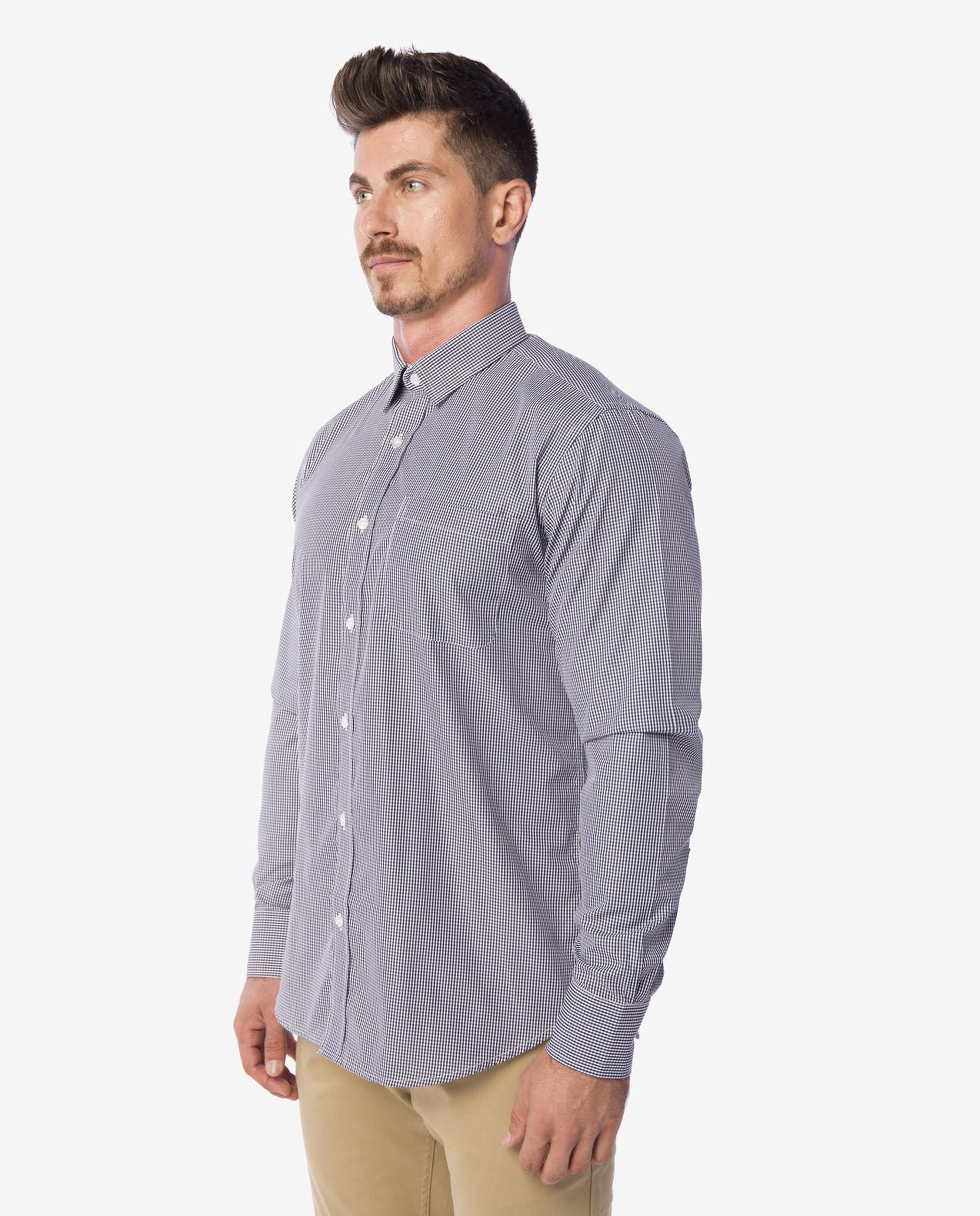 Navy Blue Long Sleeve Basic Shirt