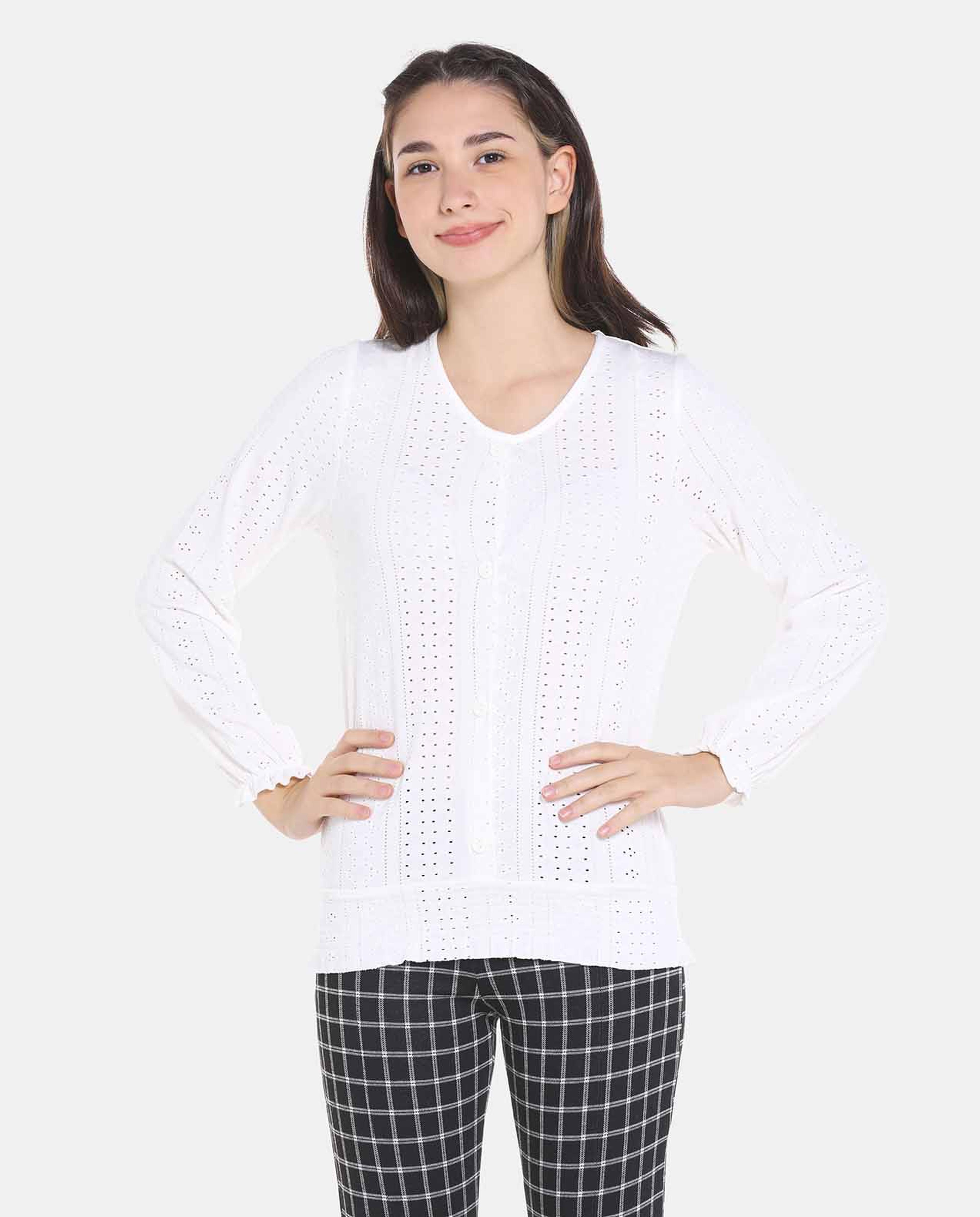 White Knitted Fashion Top