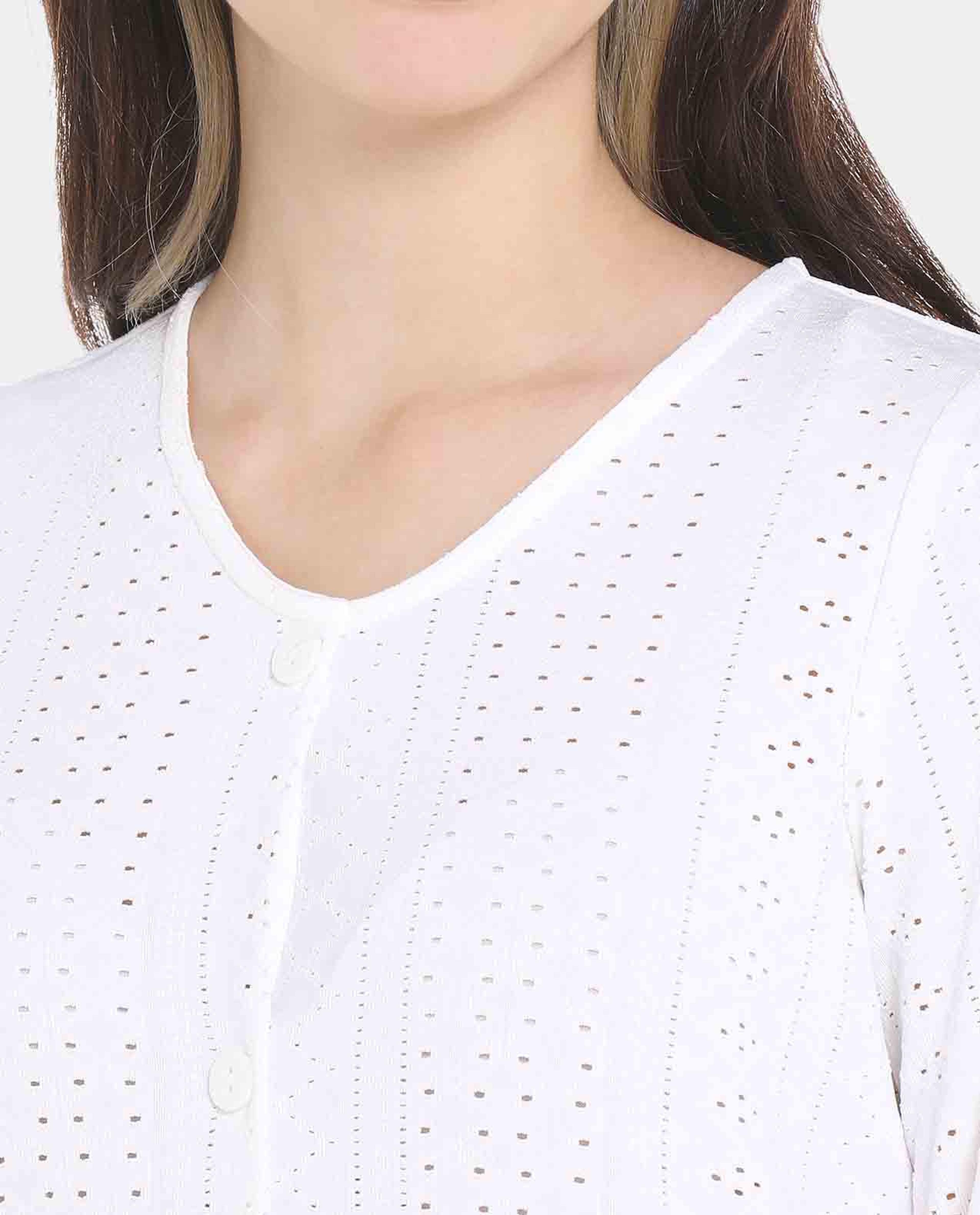 White Knitted Fashion Top