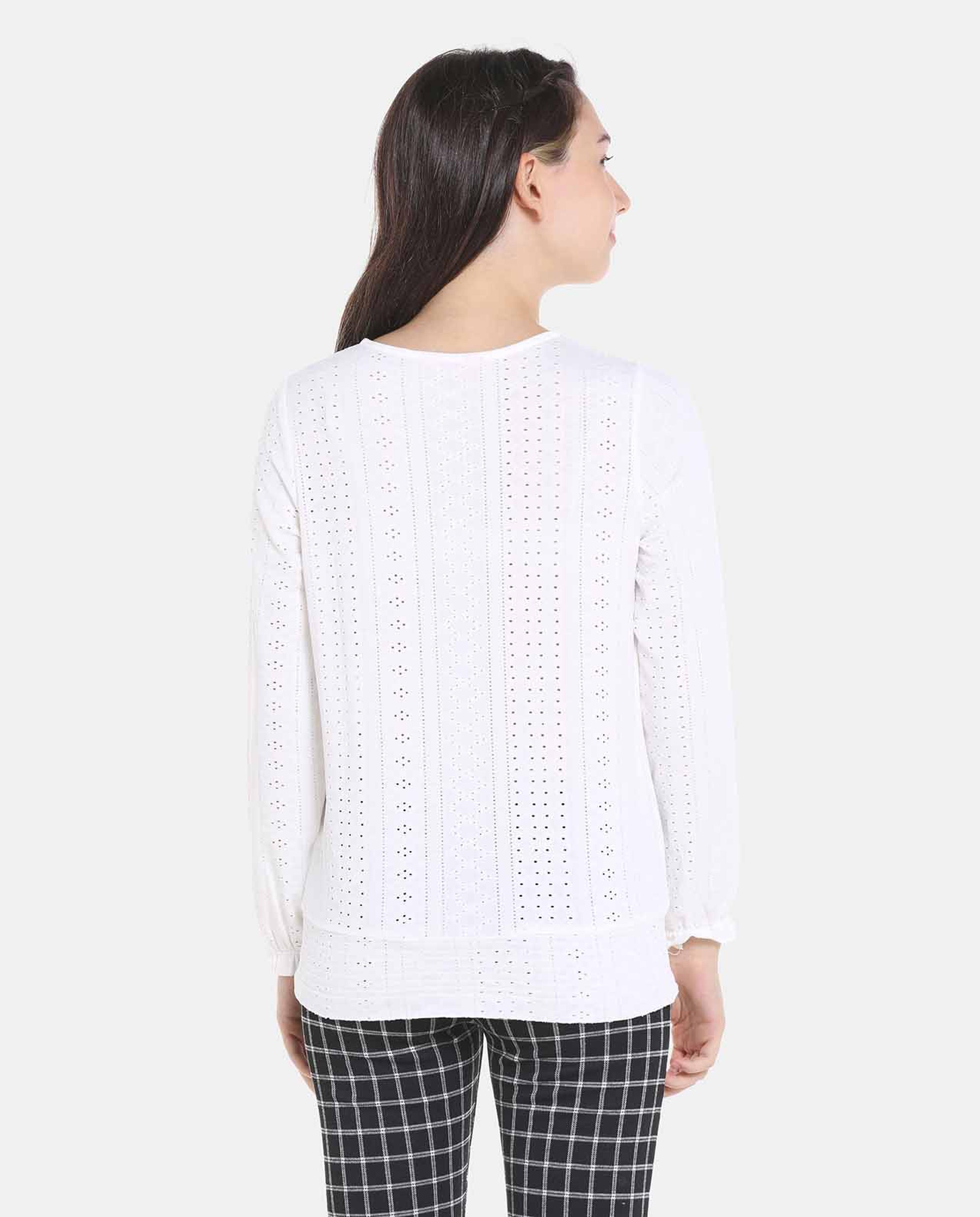 White Knitted Fashion Top