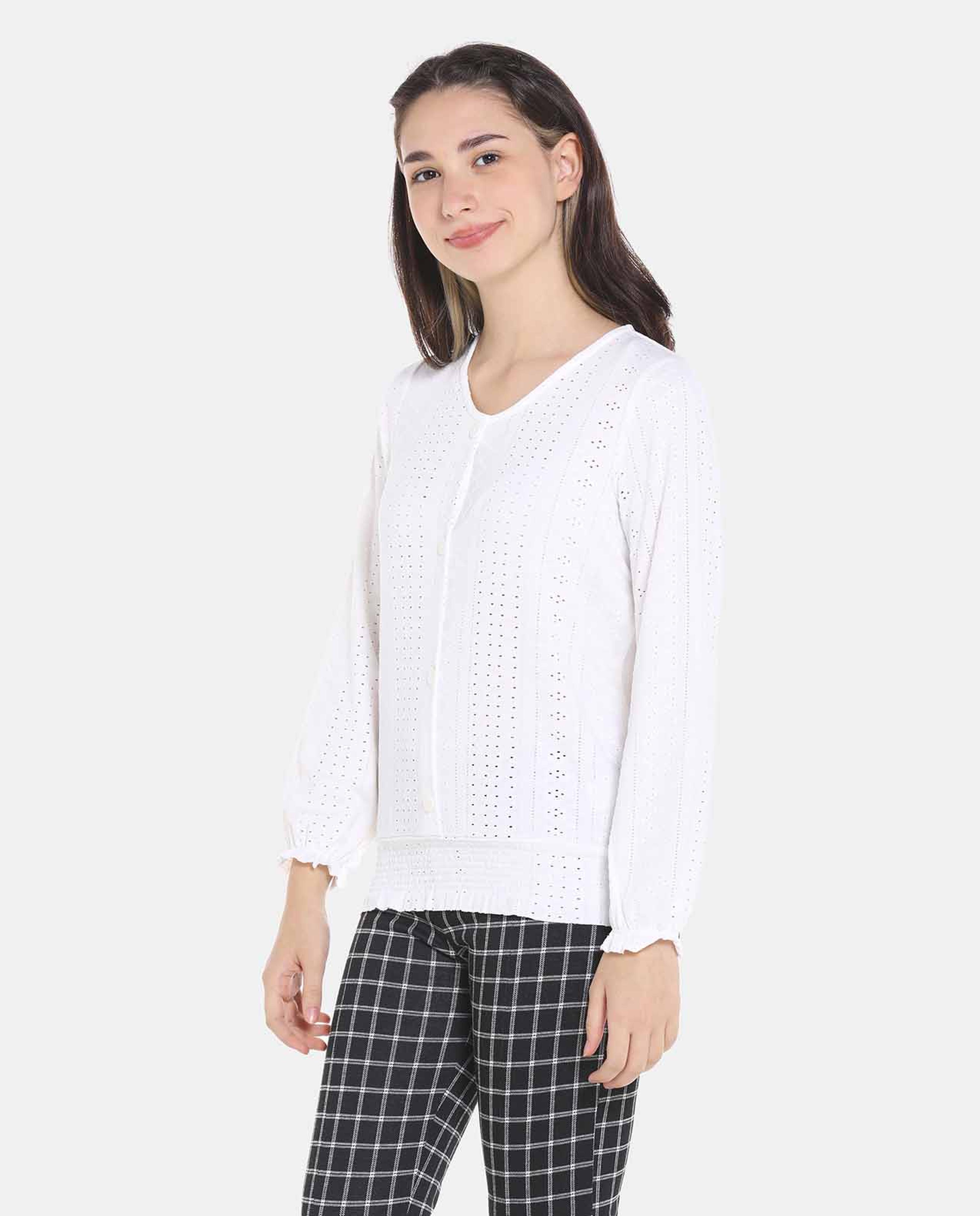White Knitted Fashion Top