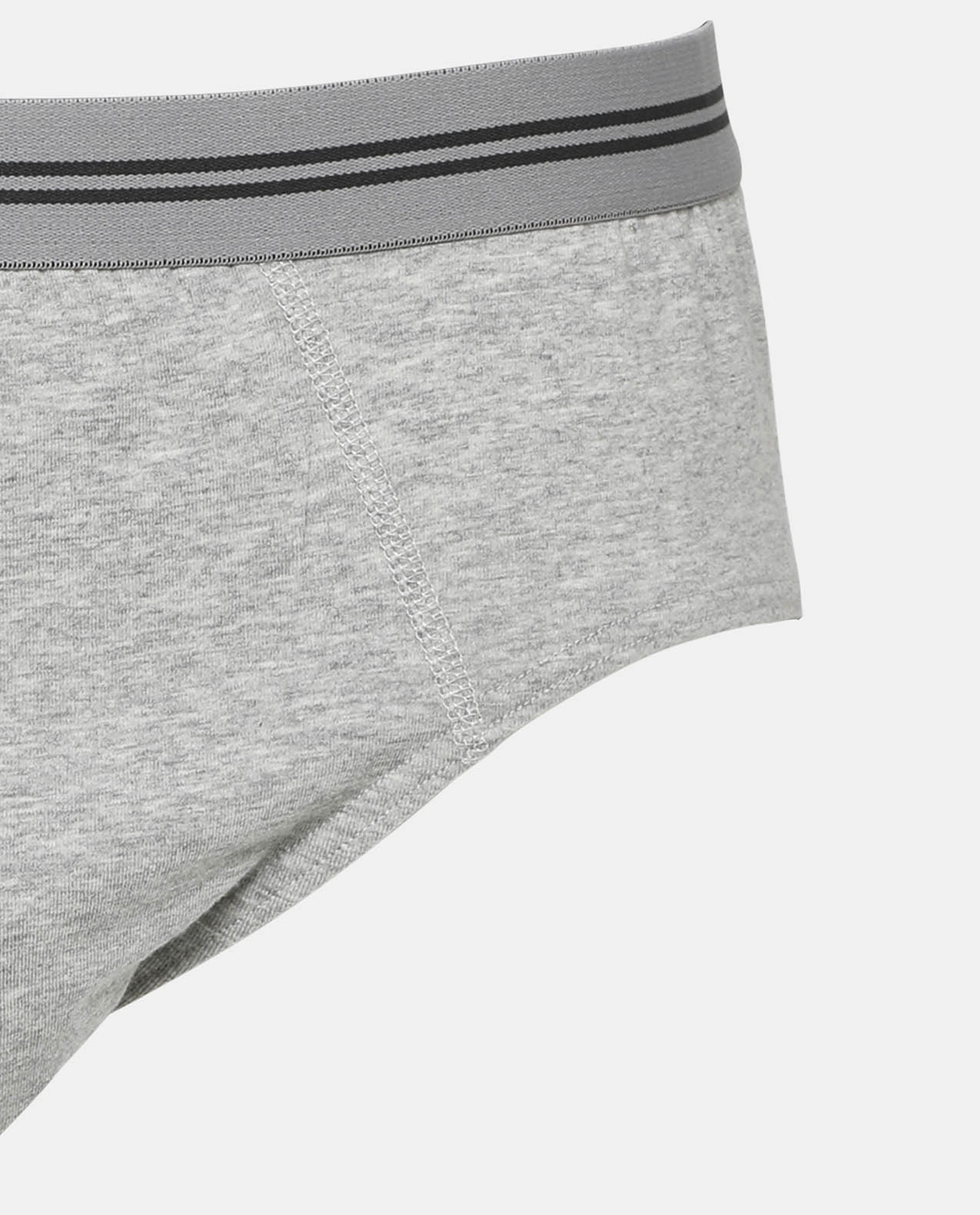 Grey Elasticized Waist Detail Brief