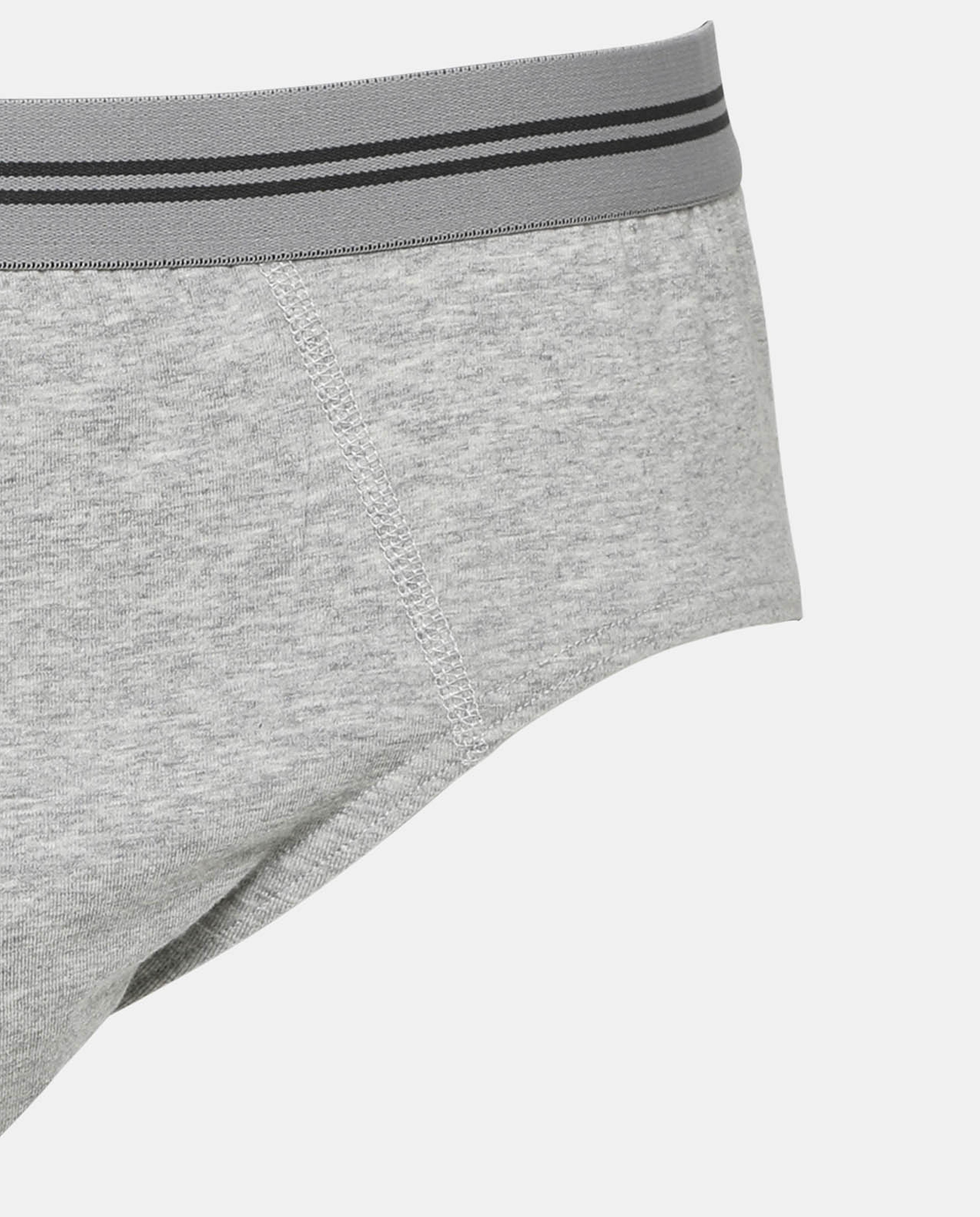 Grey Elasticized Waist Detail Brief