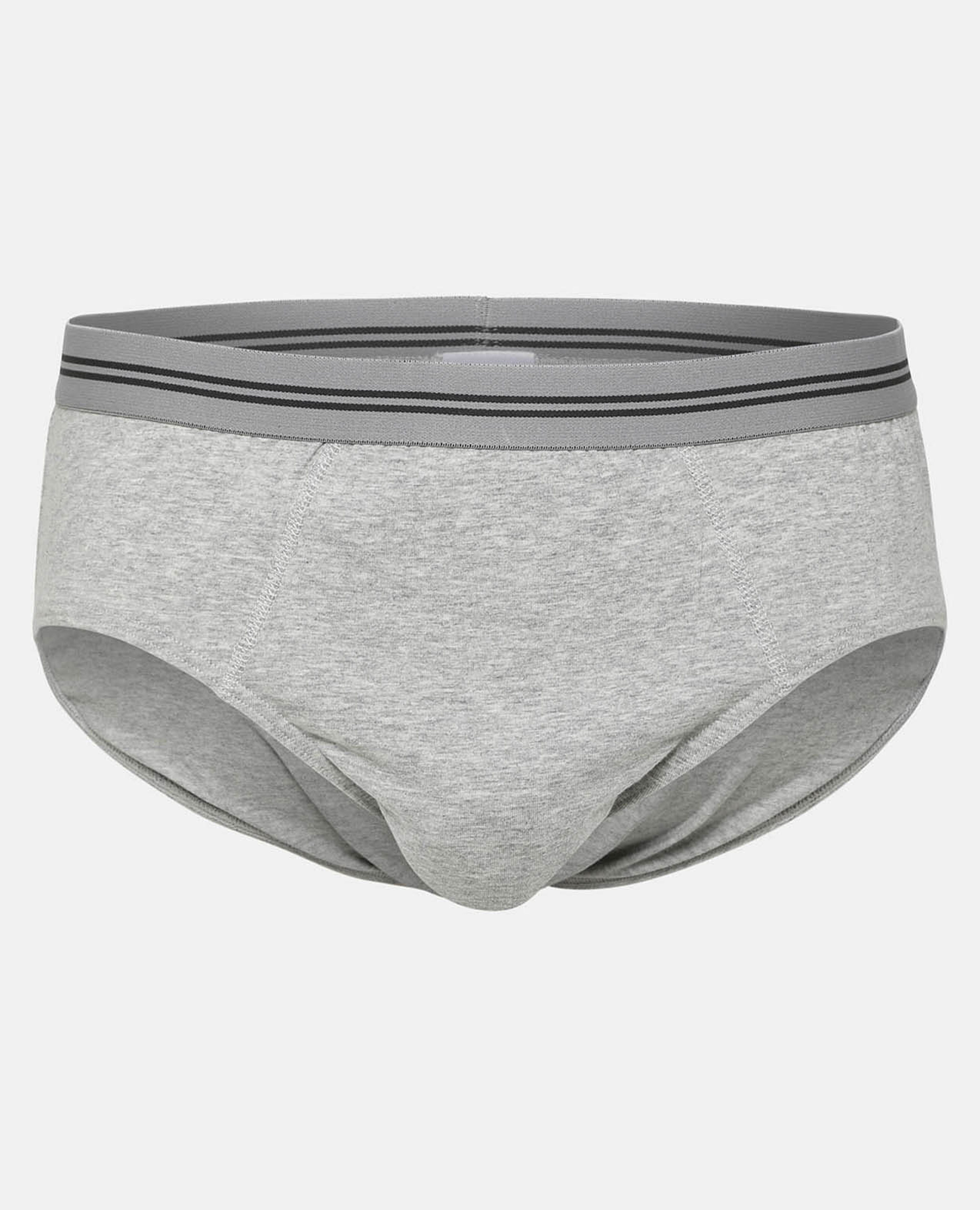 Grey Elasticized Waist Detail Brief