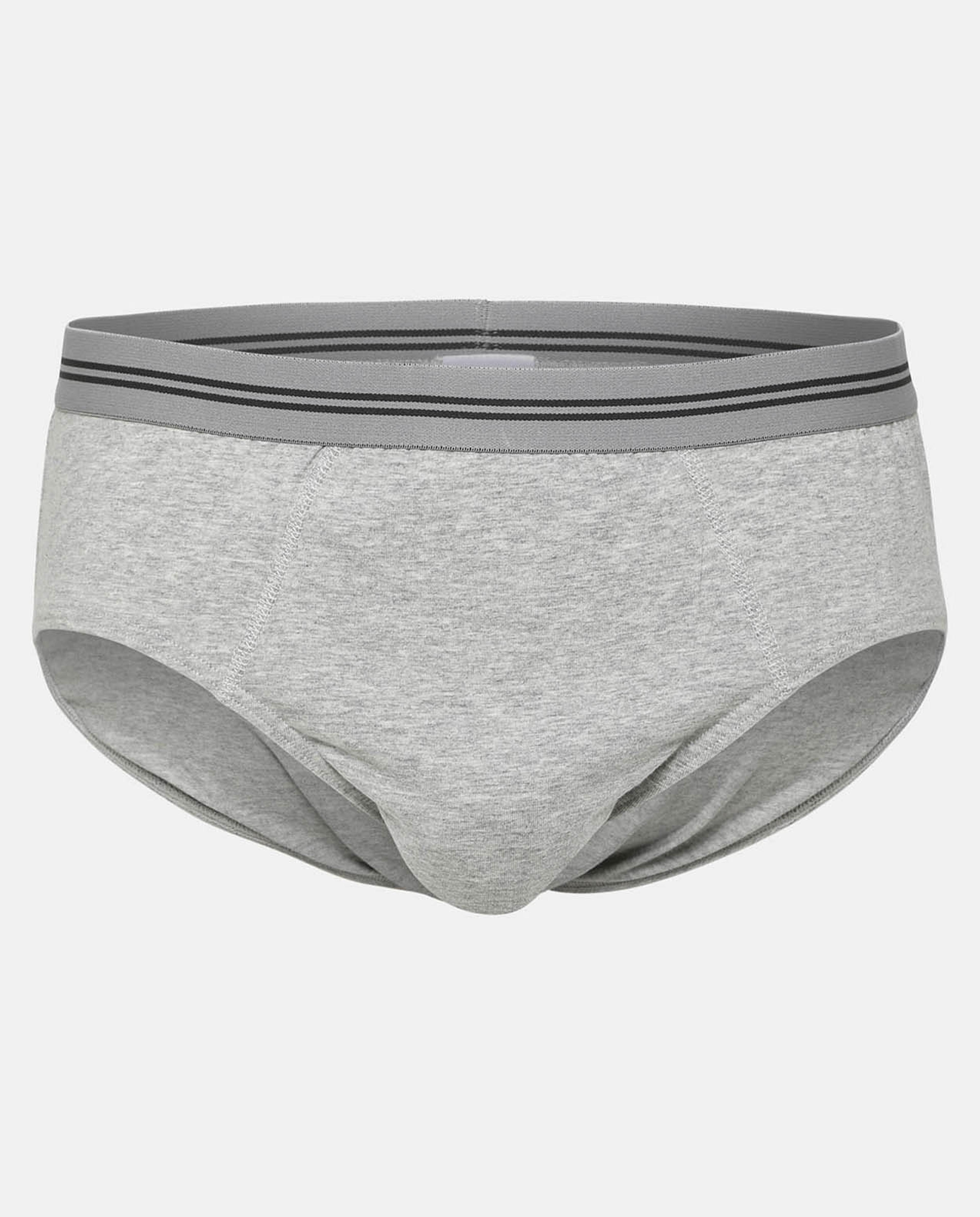 Grey Elasticized Waist Detail Brief
