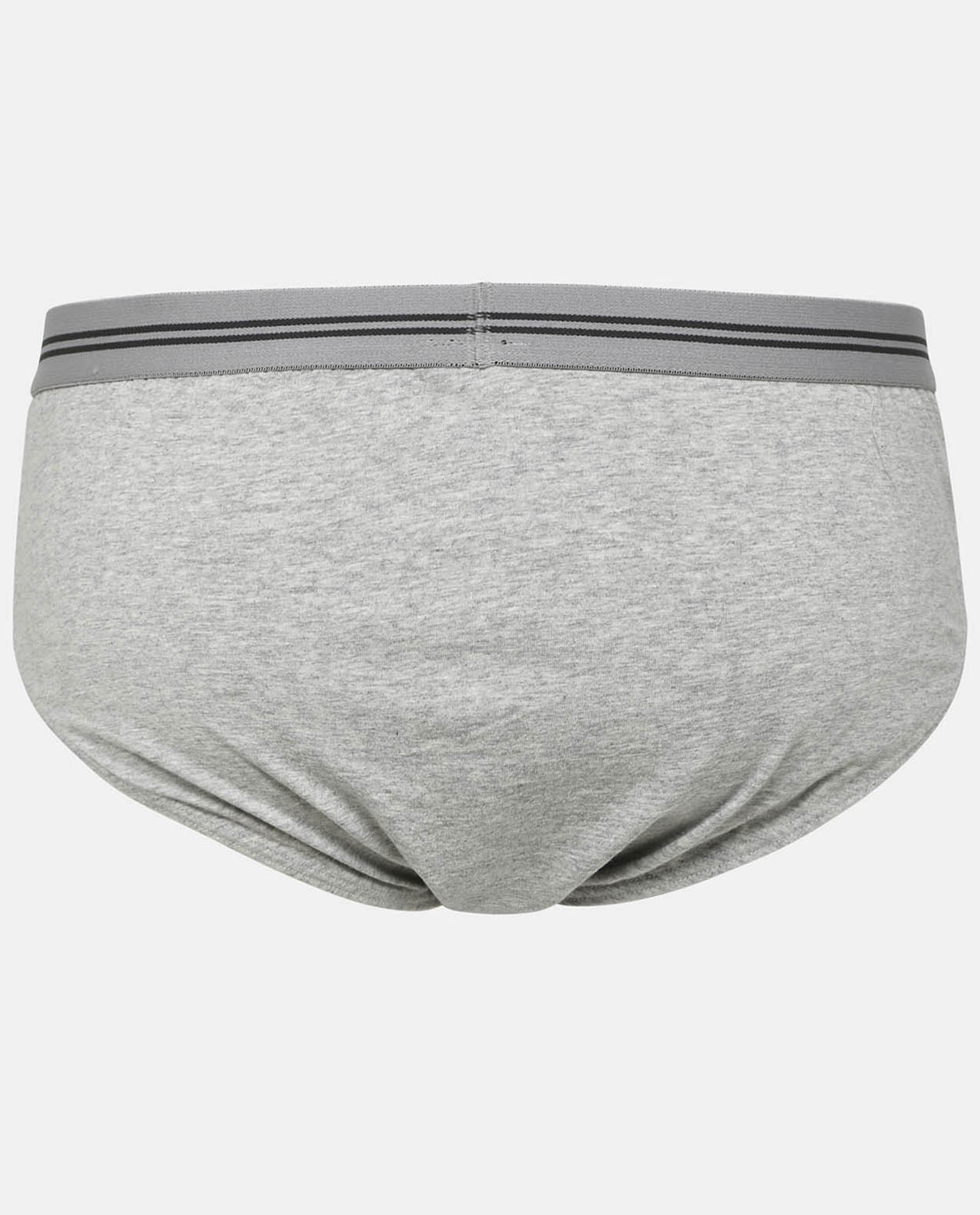 Grey Elasticized Waist Detail Brief