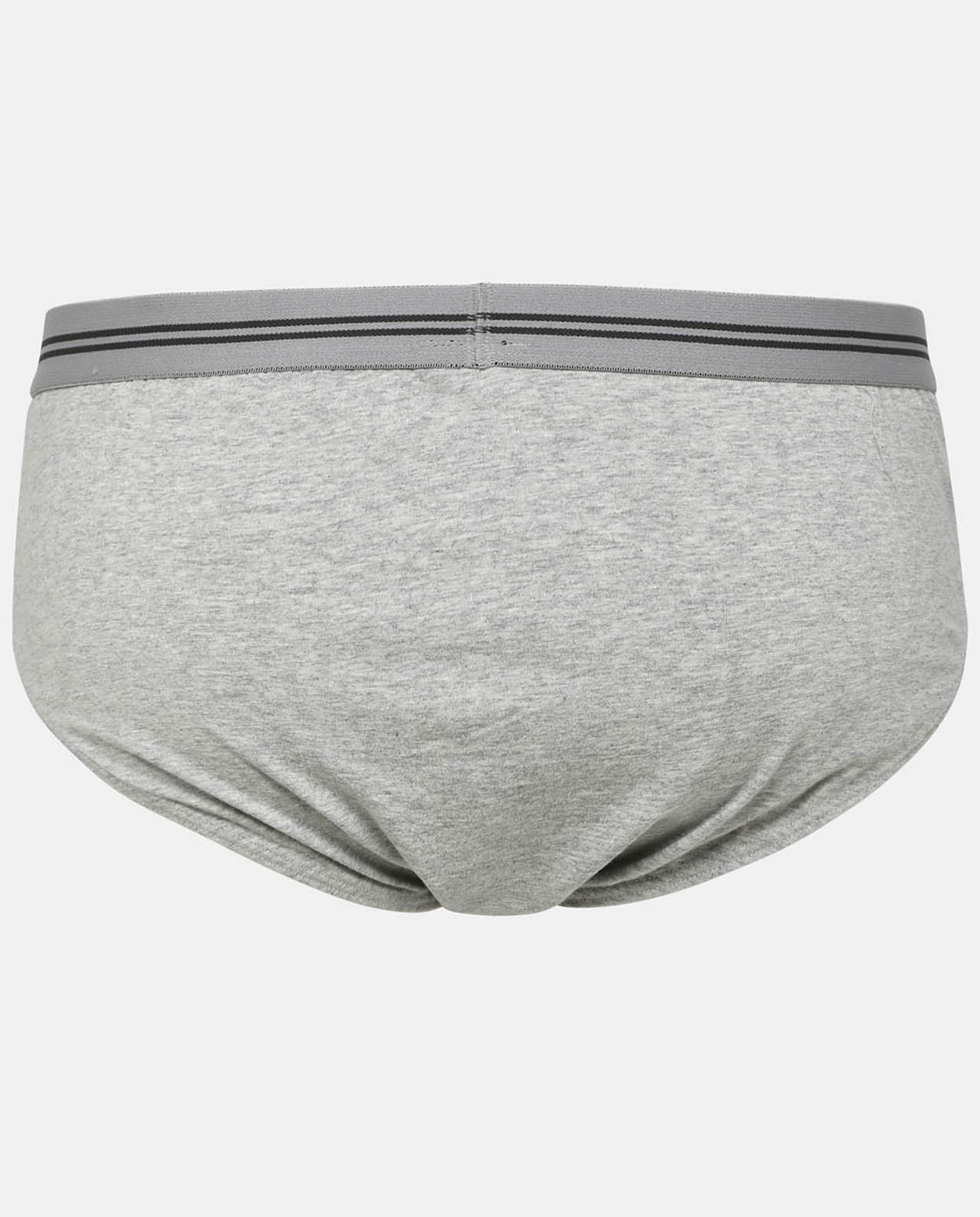 Grey Elasticized Waist Detail Brief