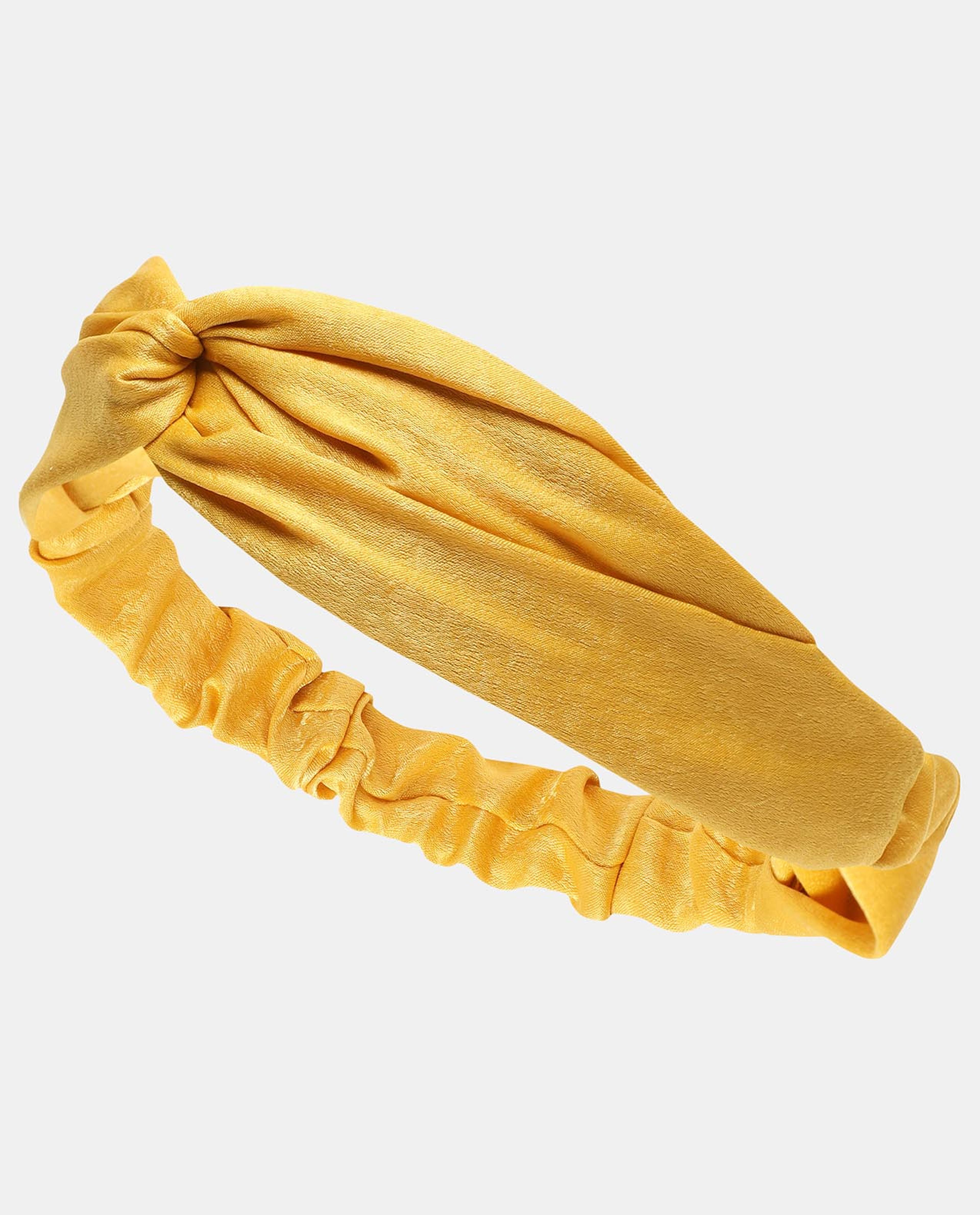 Mustard Knitted Soft Turban Bow Caps