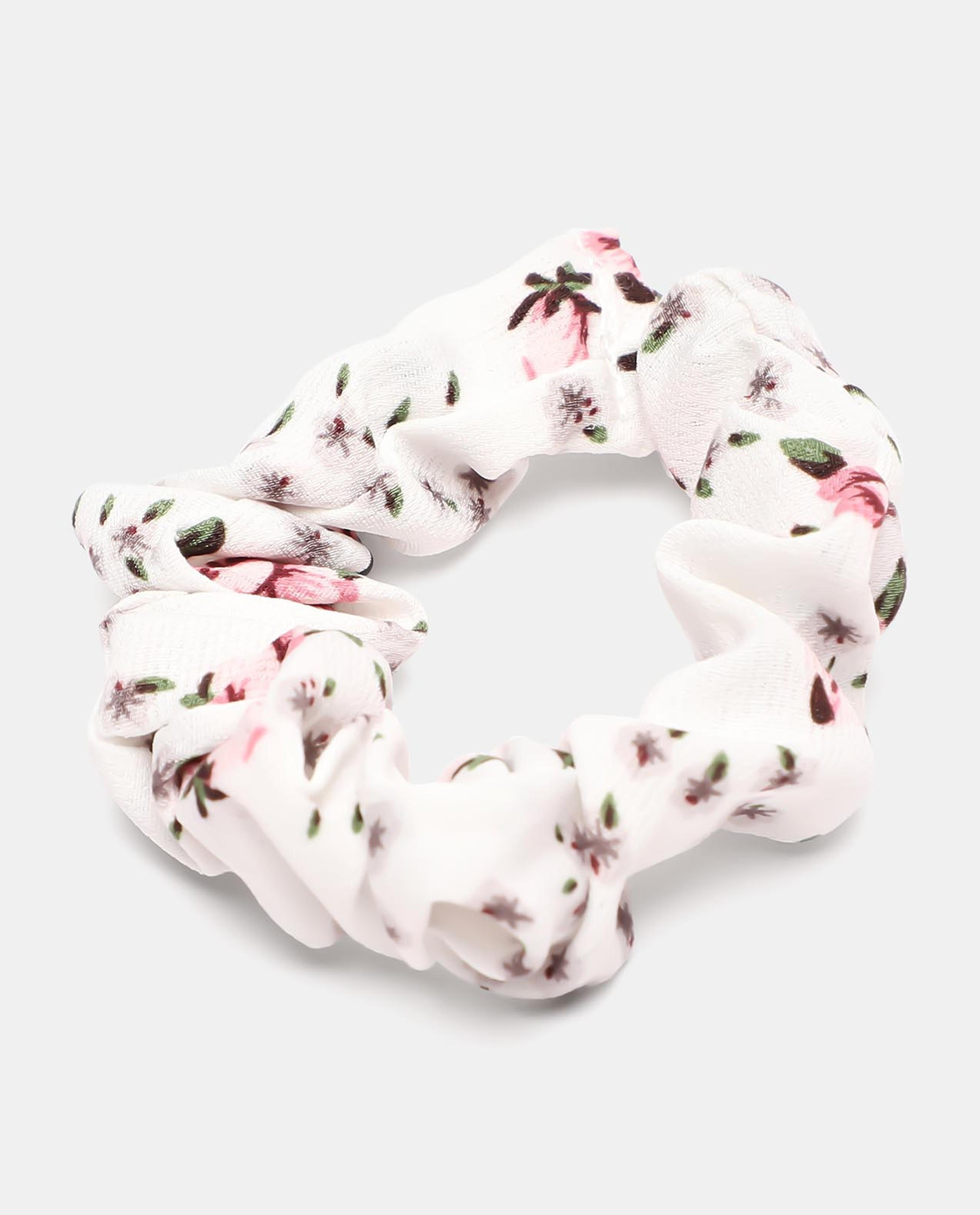 Multi-Colored Retro Floral Scrunchie Set of 4