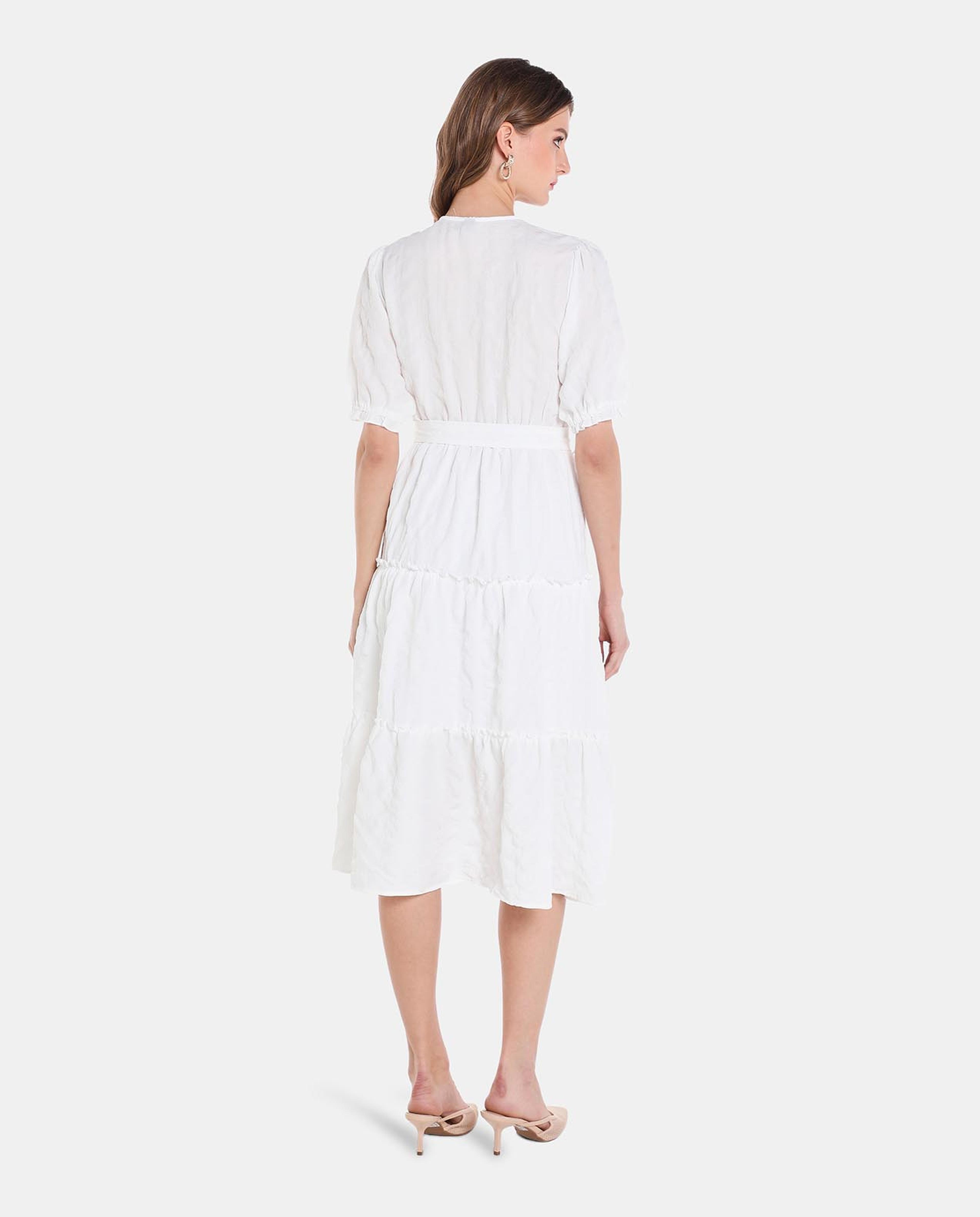 White V-Neck Dress