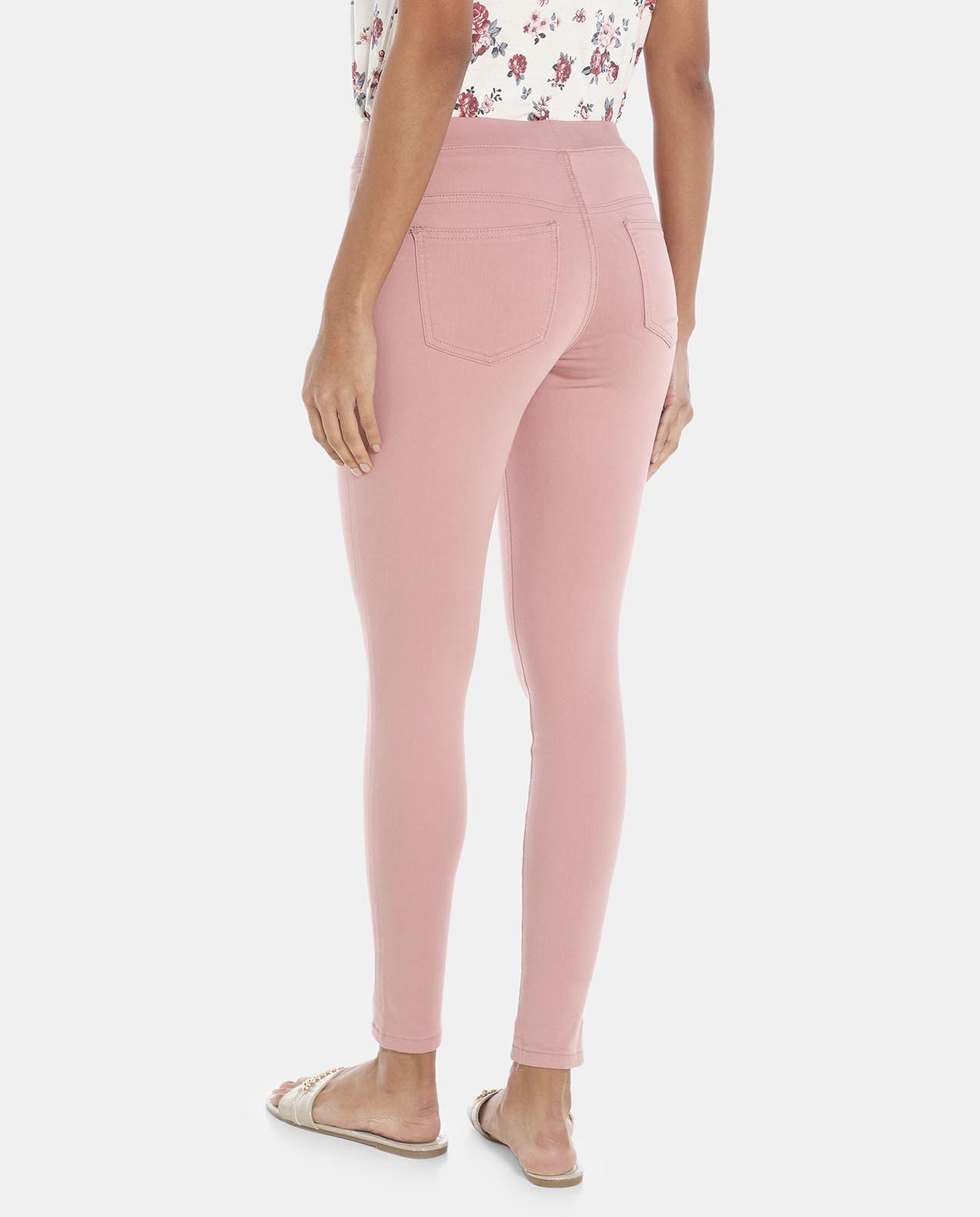 Dusty Pink High Rise Skinny Fit Jeggings