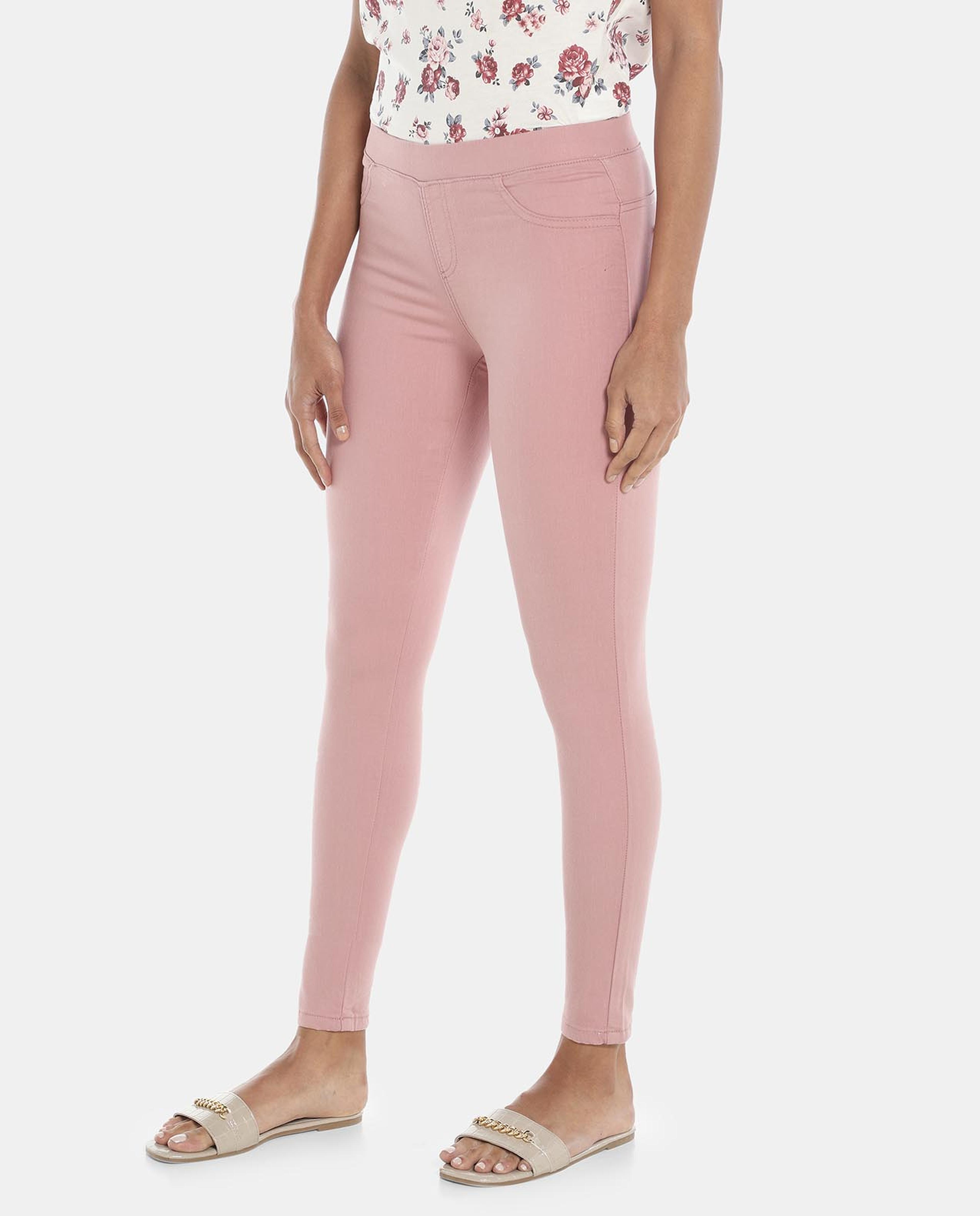 Dusty Pink High Rise Skinny Fit Jeggings