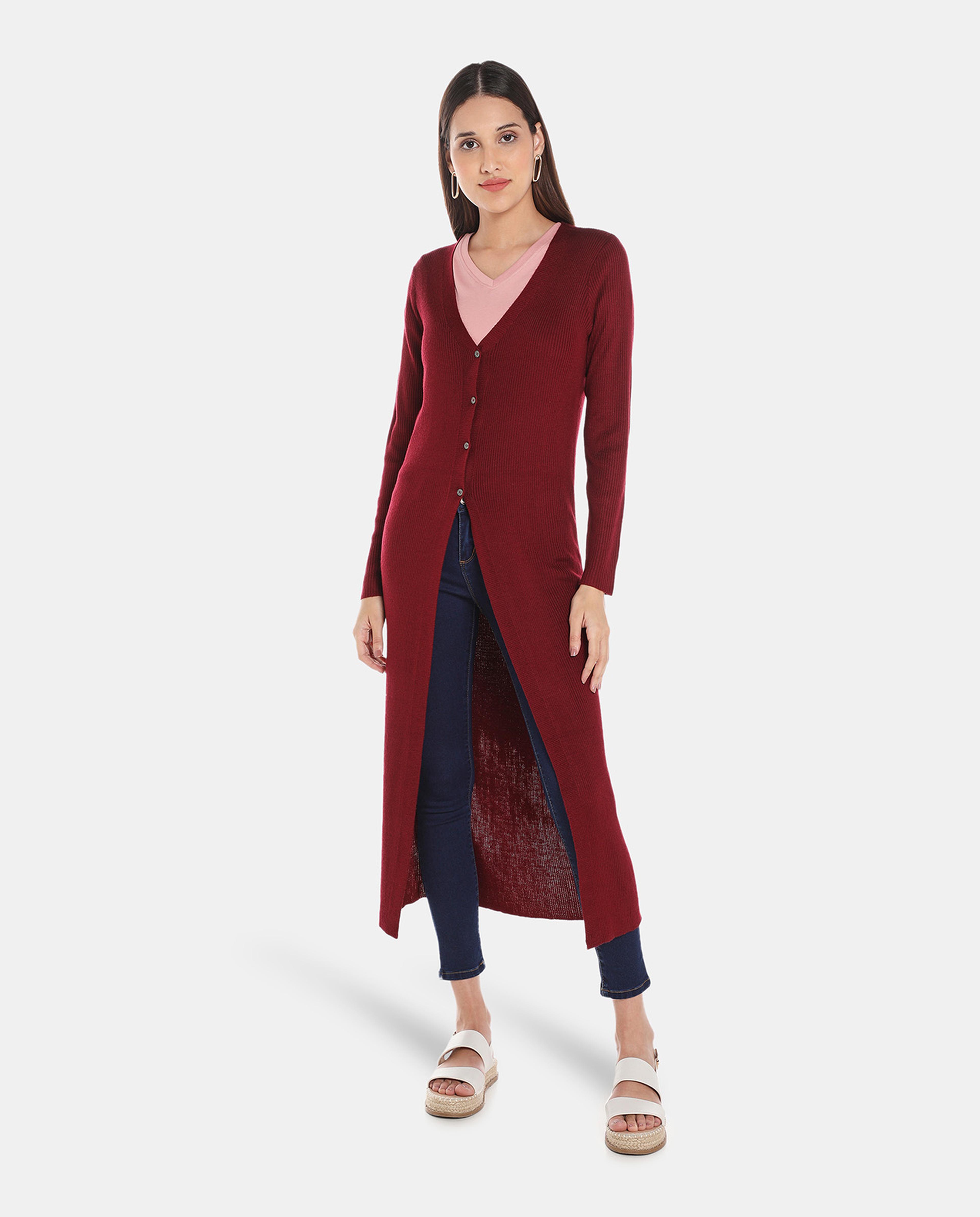 Red Acrylic Cardigan