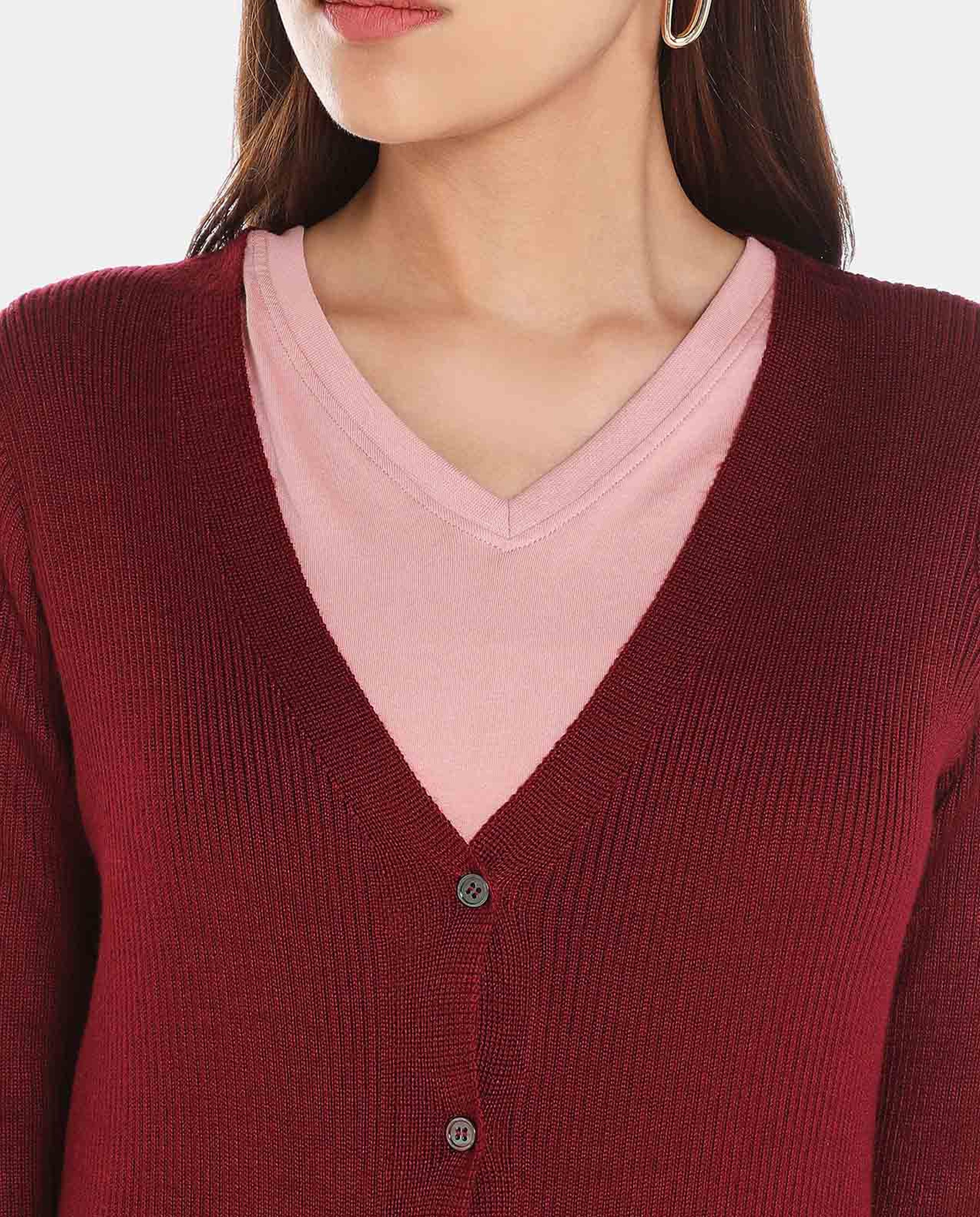 Red Acrylic Cardigan