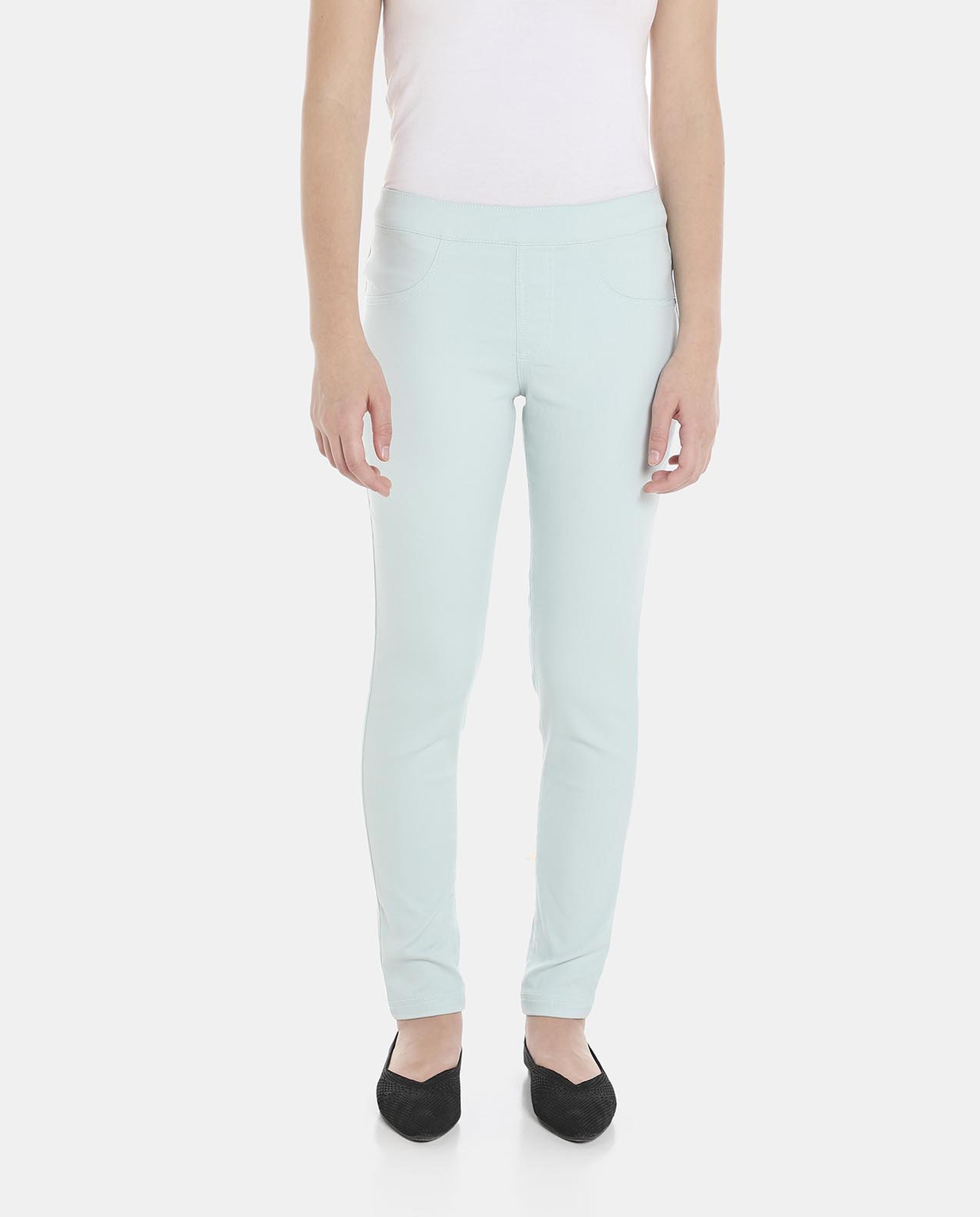 Green Cotton Pull-On Woven Pant