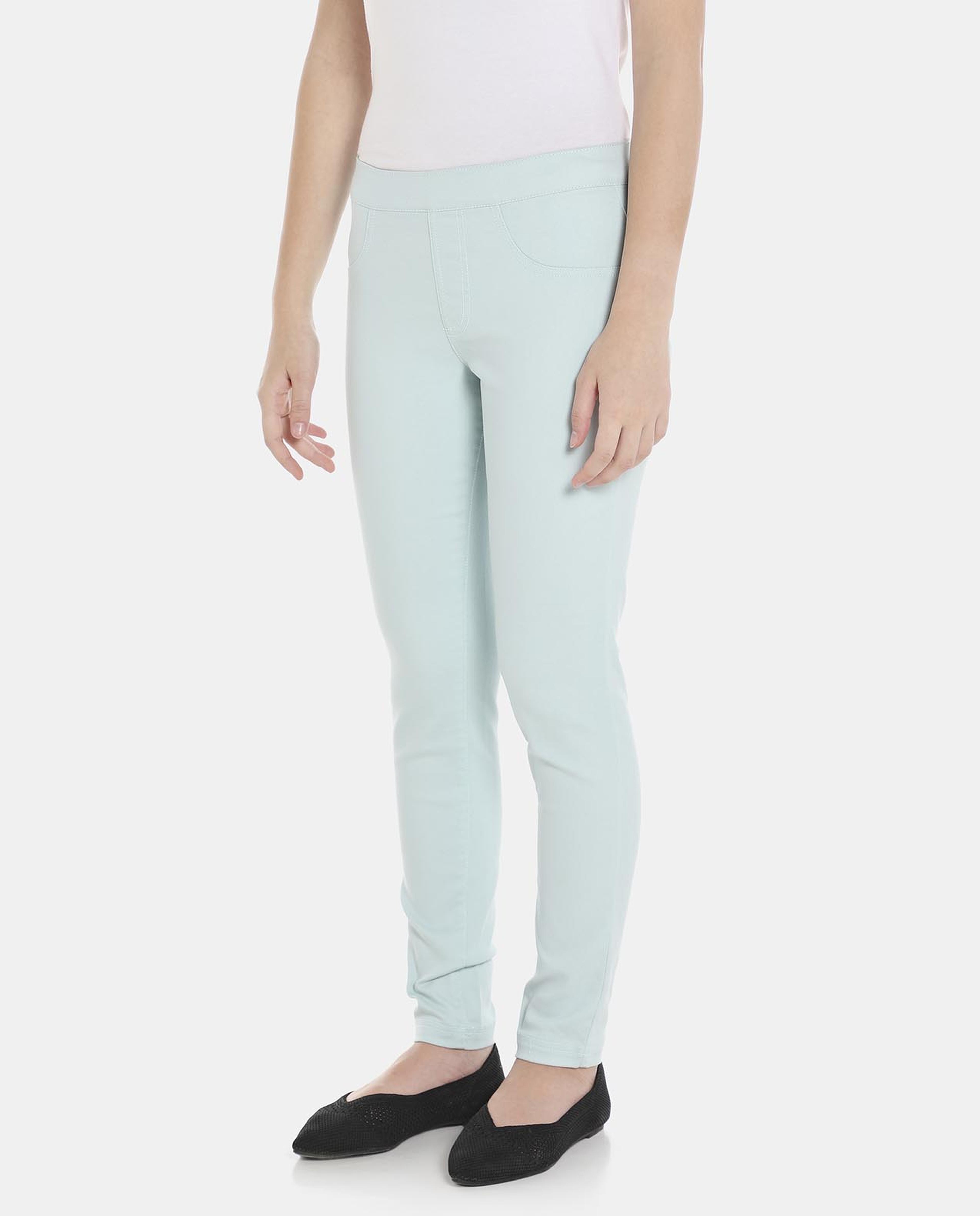 Green Cotton Pull-On Woven Pant