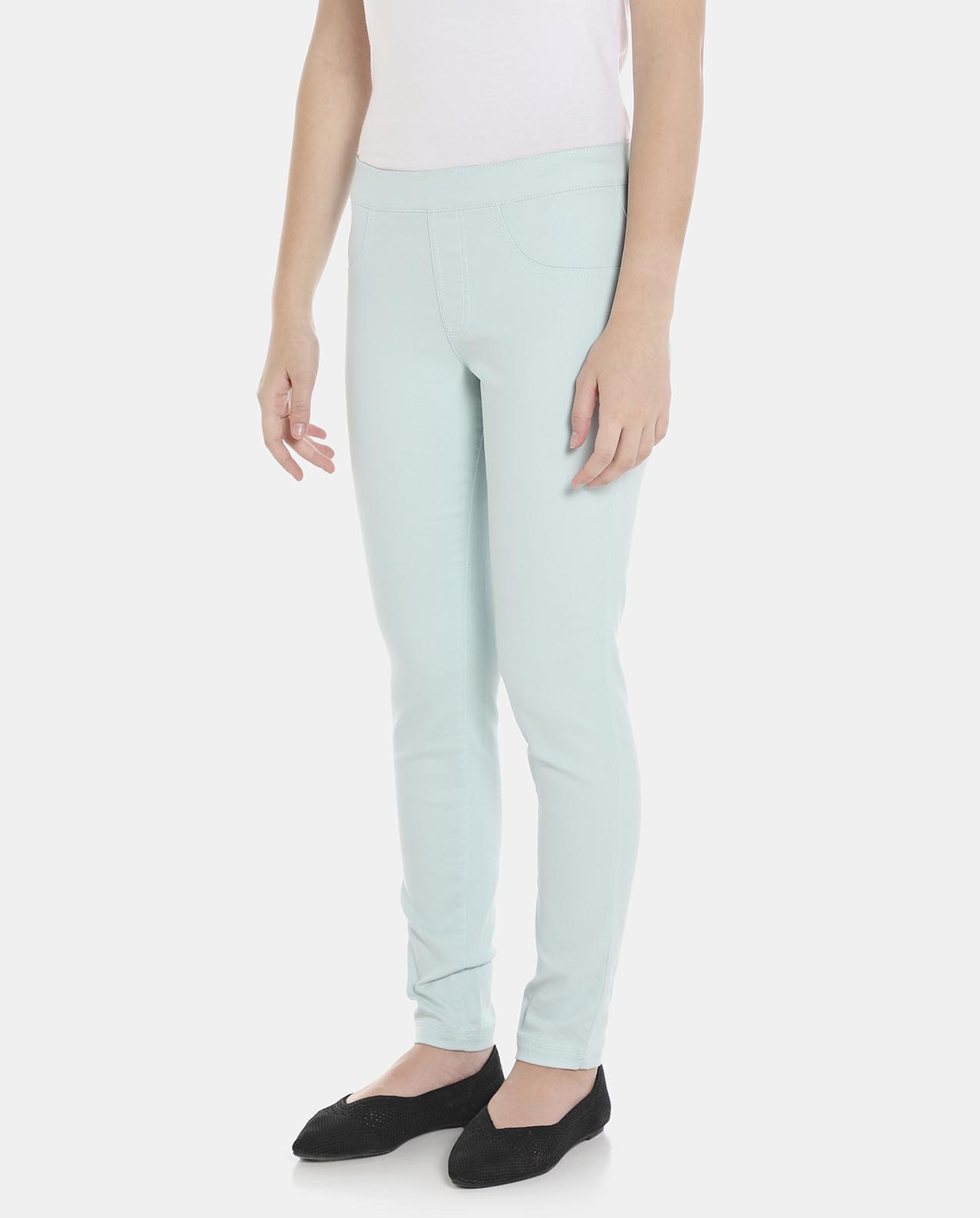 Green Cotton Pull-On Woven Pant