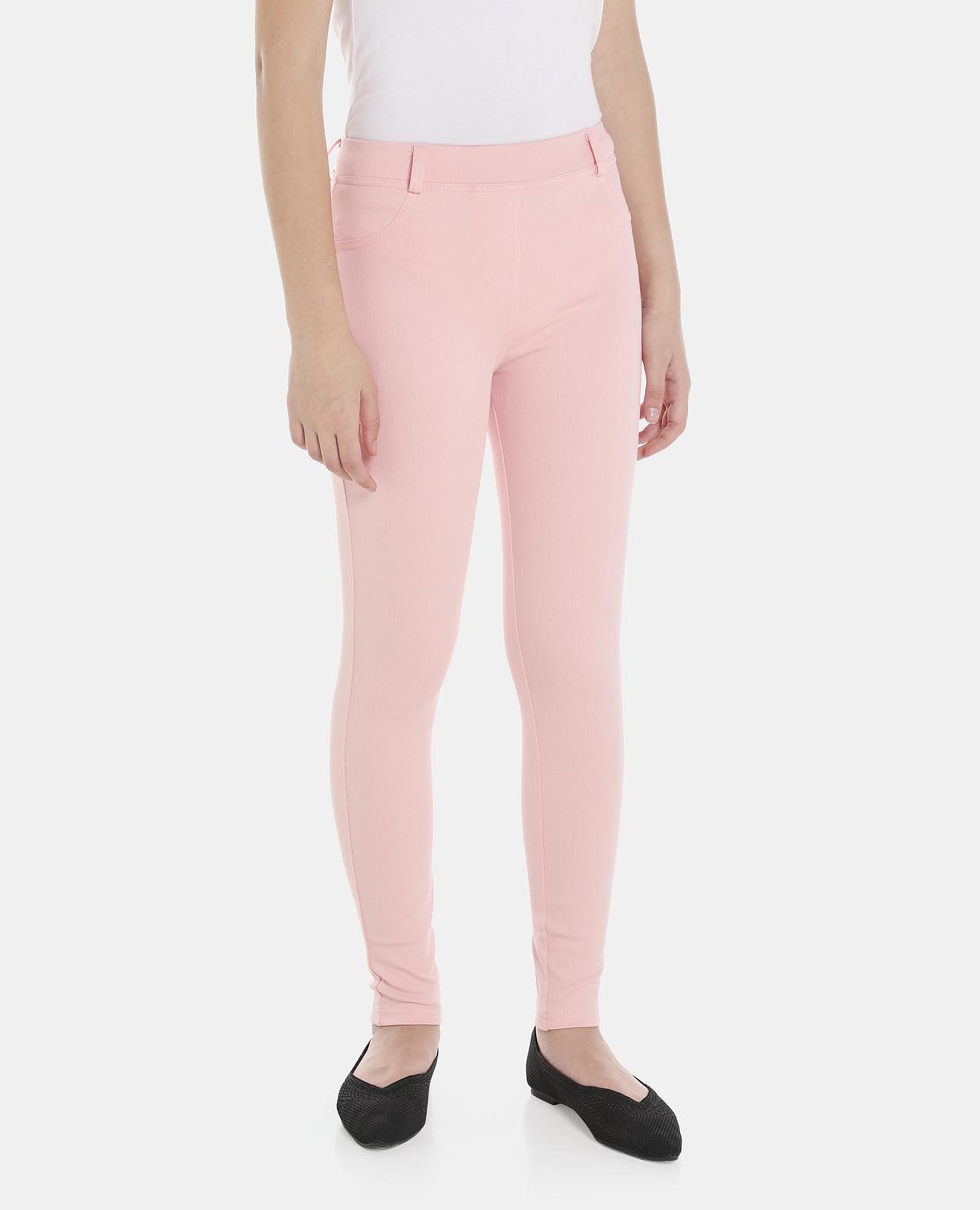 Pink Polyester Knit Pant