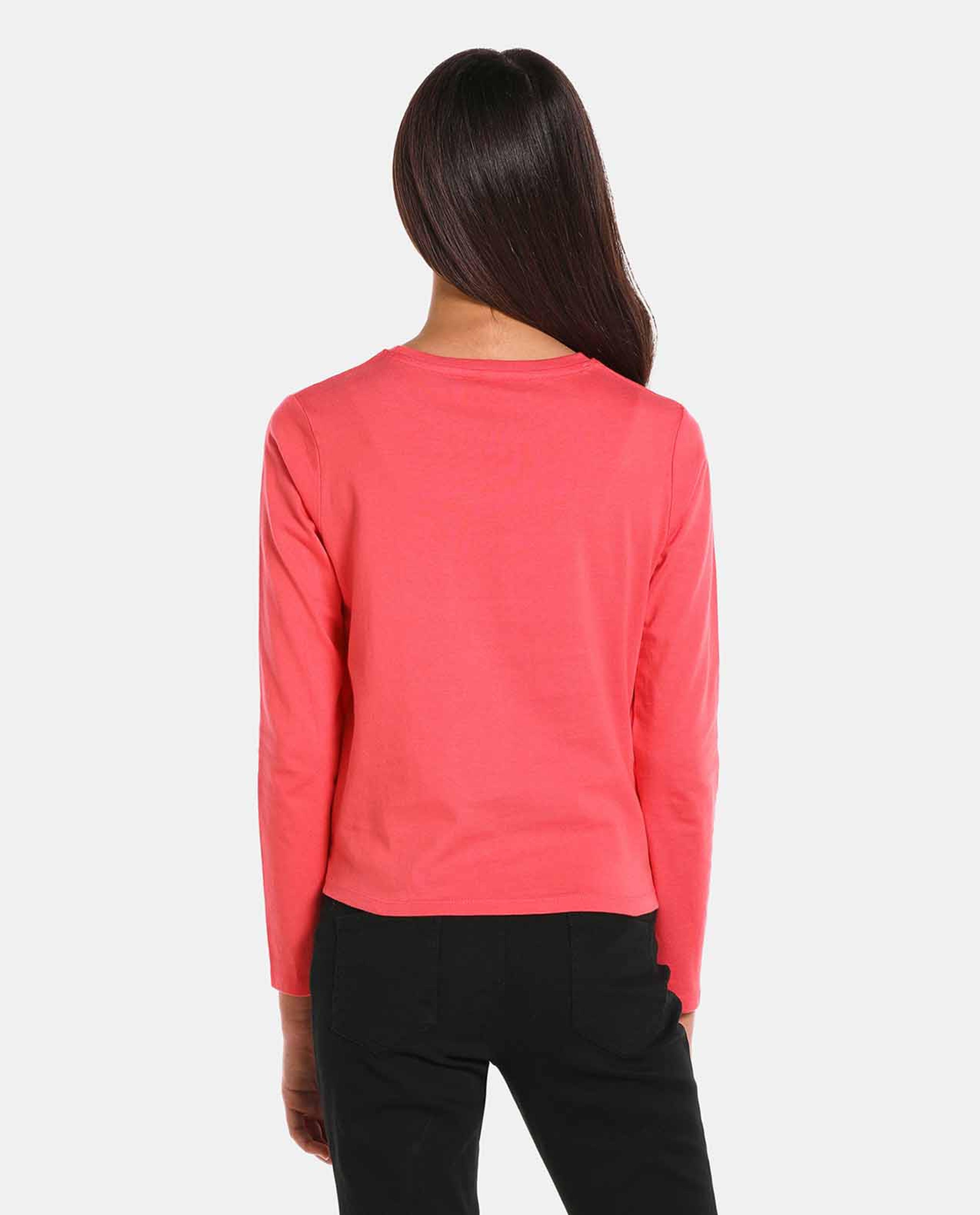 Orange Cotton Long Sleeve Tee