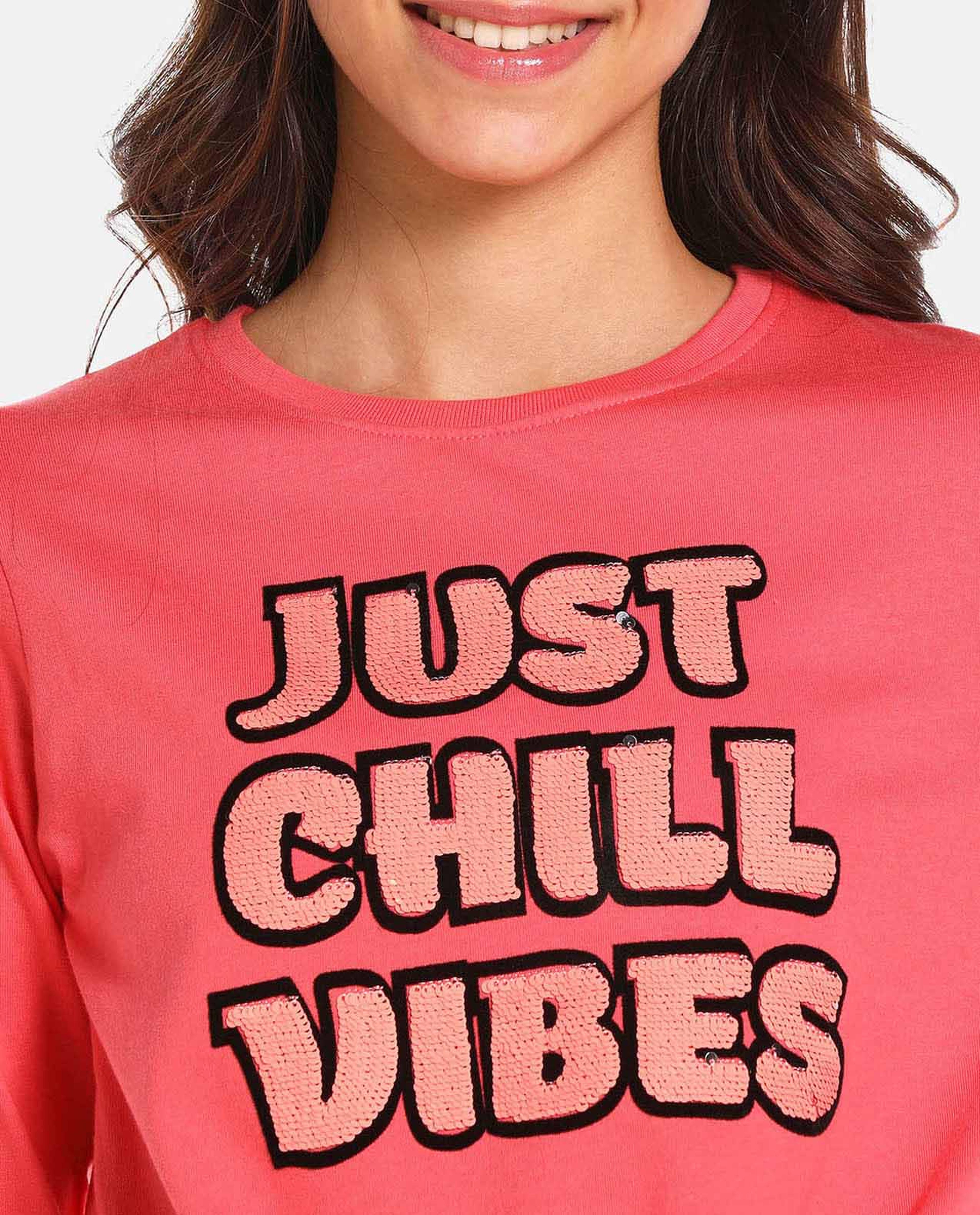 Orange Cotton Long Sleeve Tee