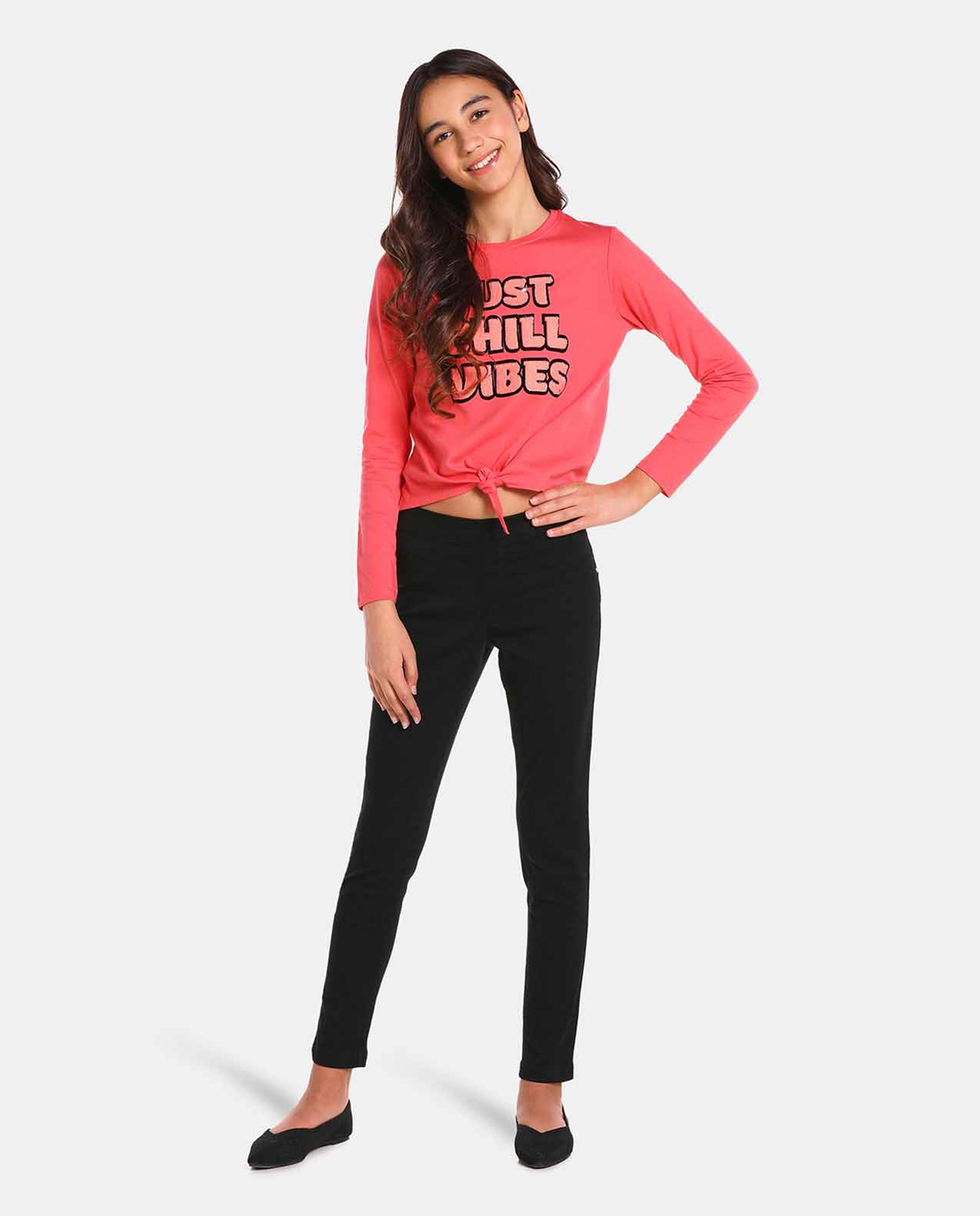 Orange Cotton Long Sleeve Tee
