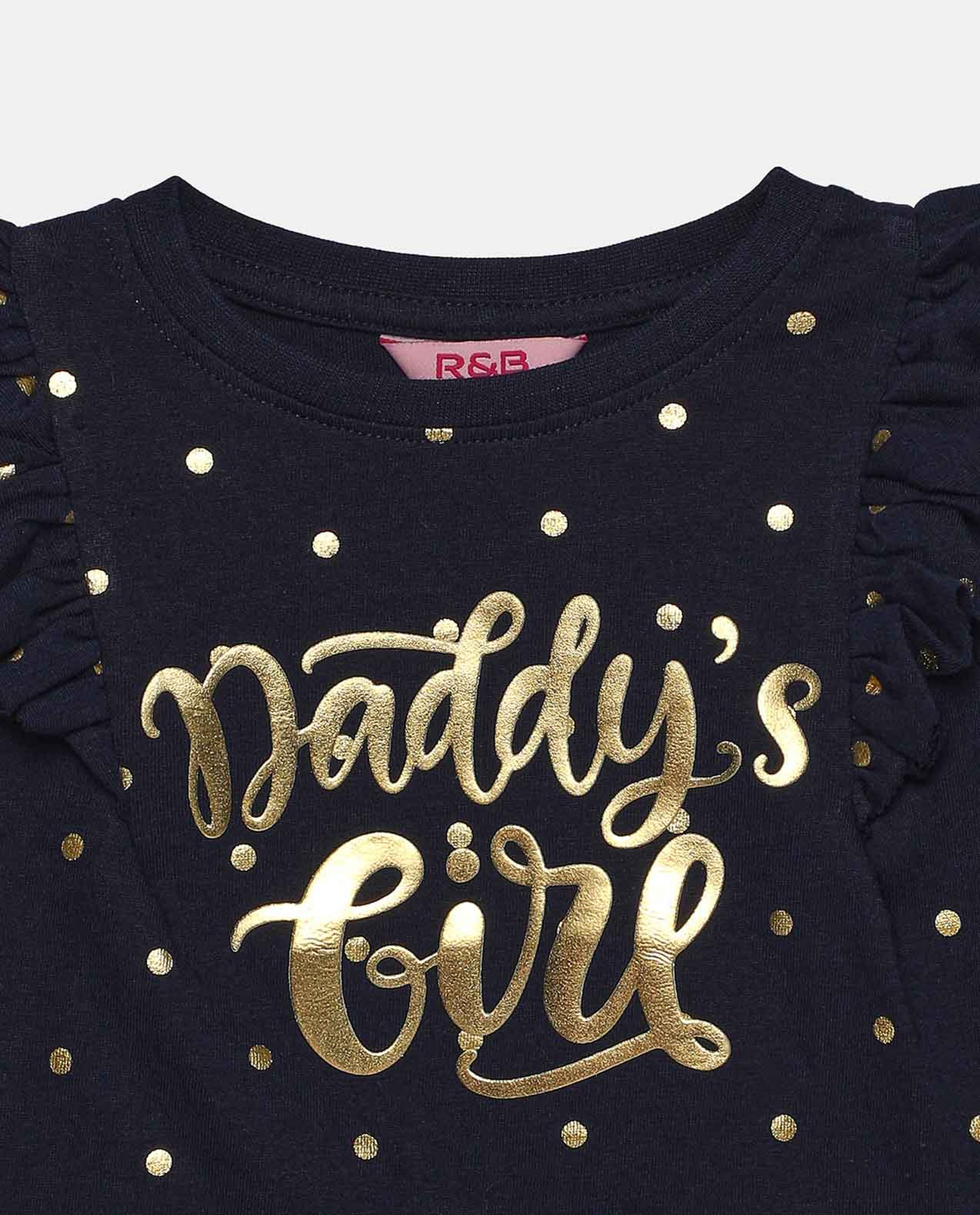 Navy Blue Embellished Fashion T-Shirt