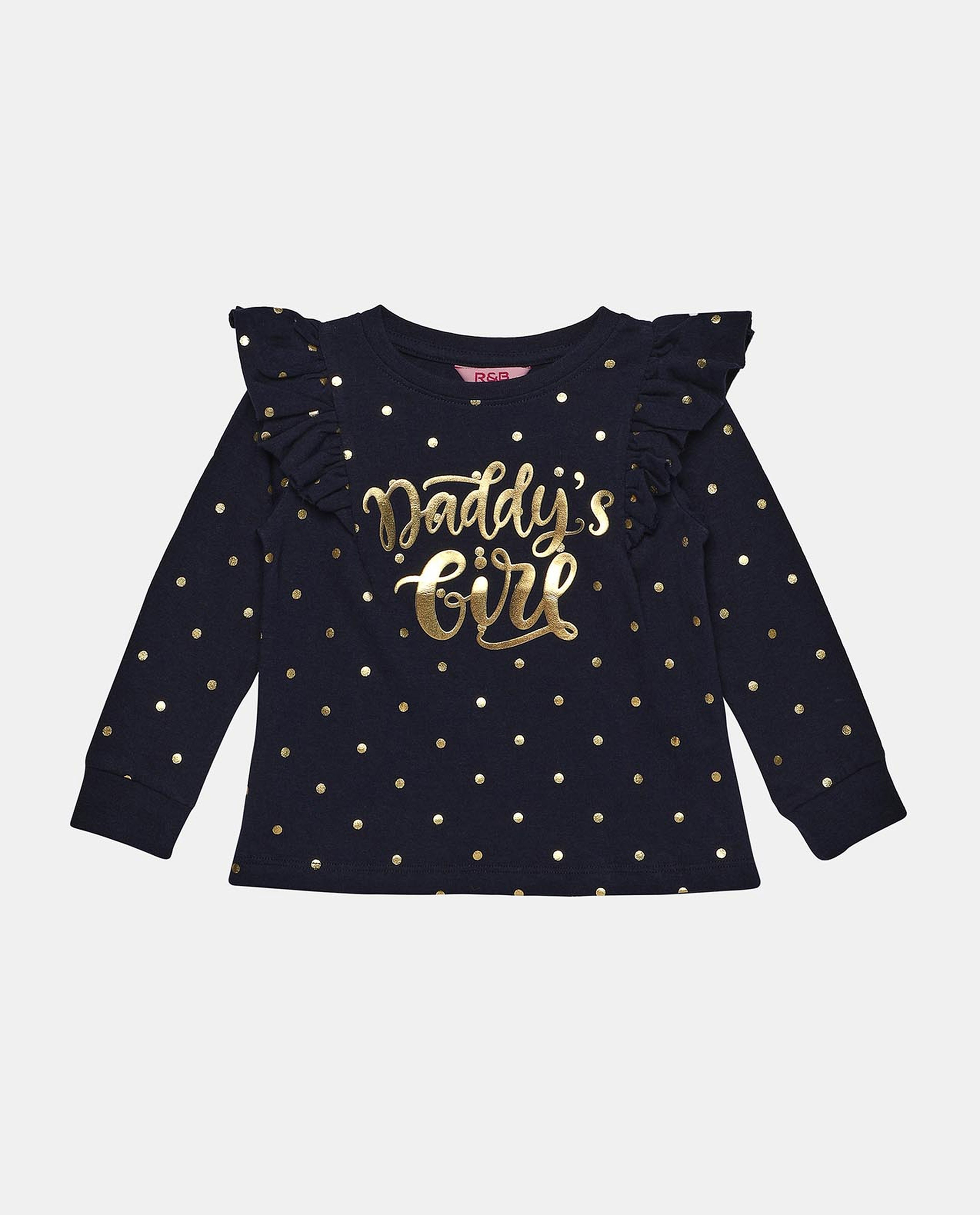 Navy Blue Embellished Fashion T-Shirt