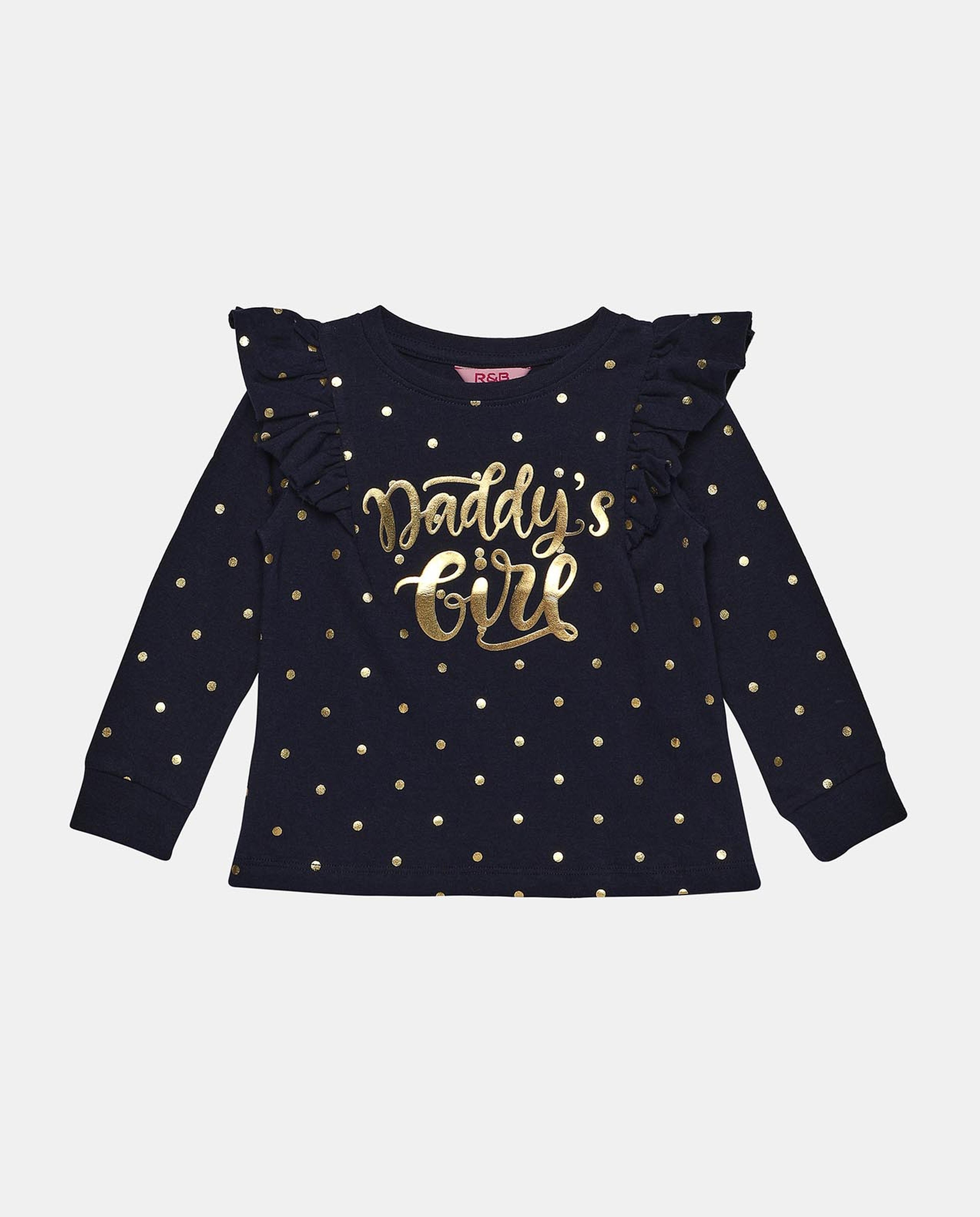 Navy Blue Embellished Fashion T-Shirt