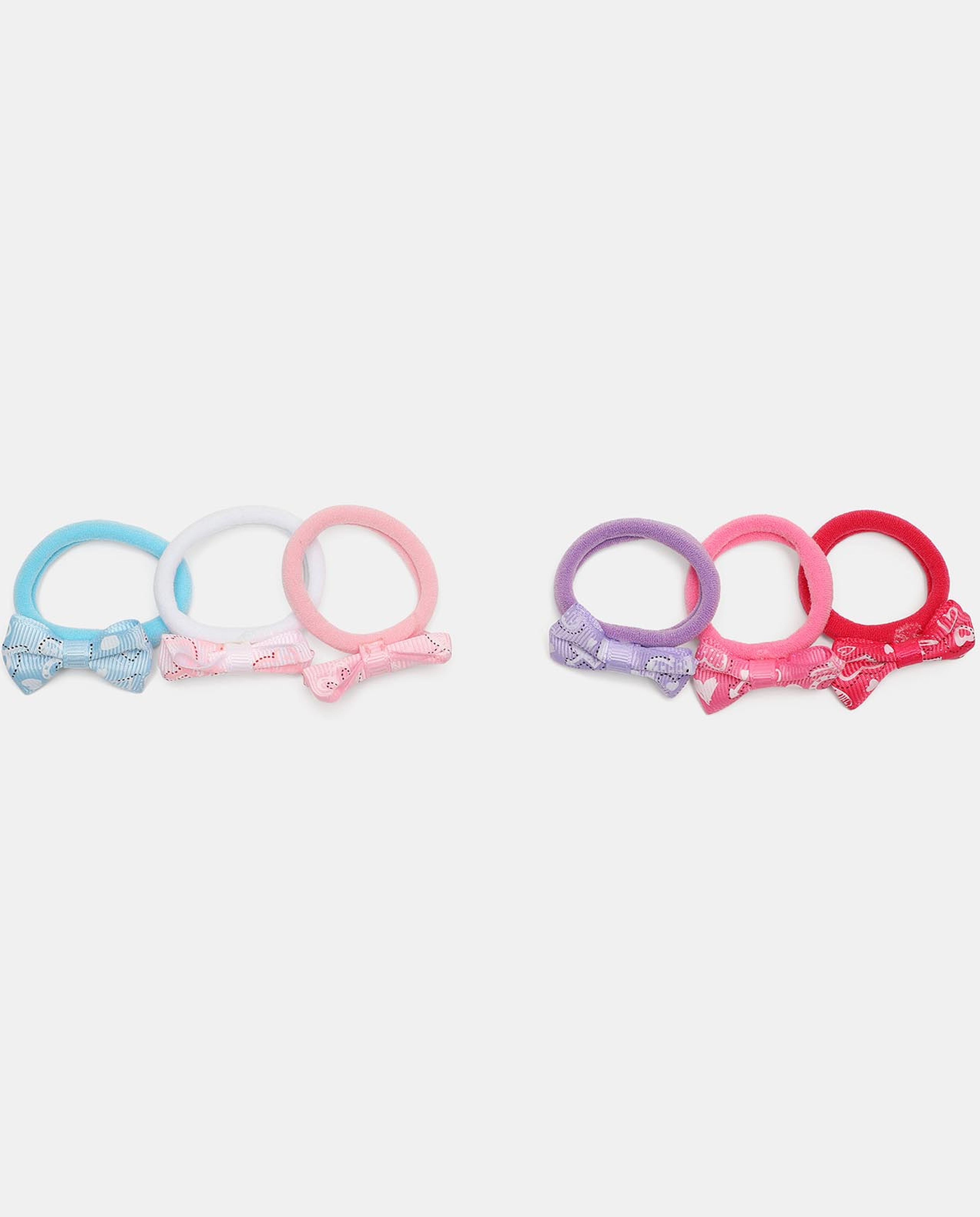 Multi Girls Ponytail Holders 6pcs
