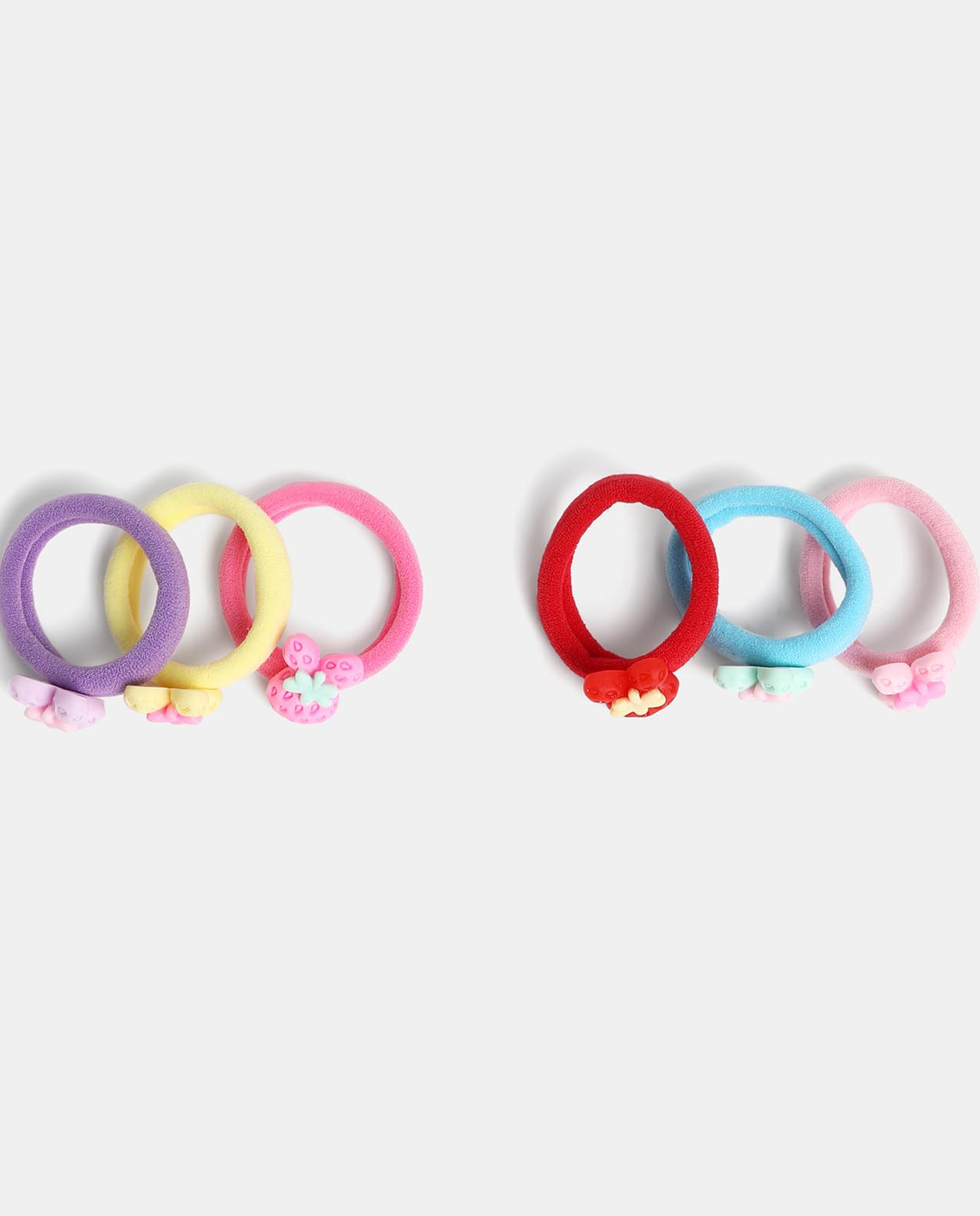 Multi Girls Ponytail Holders 6pcs