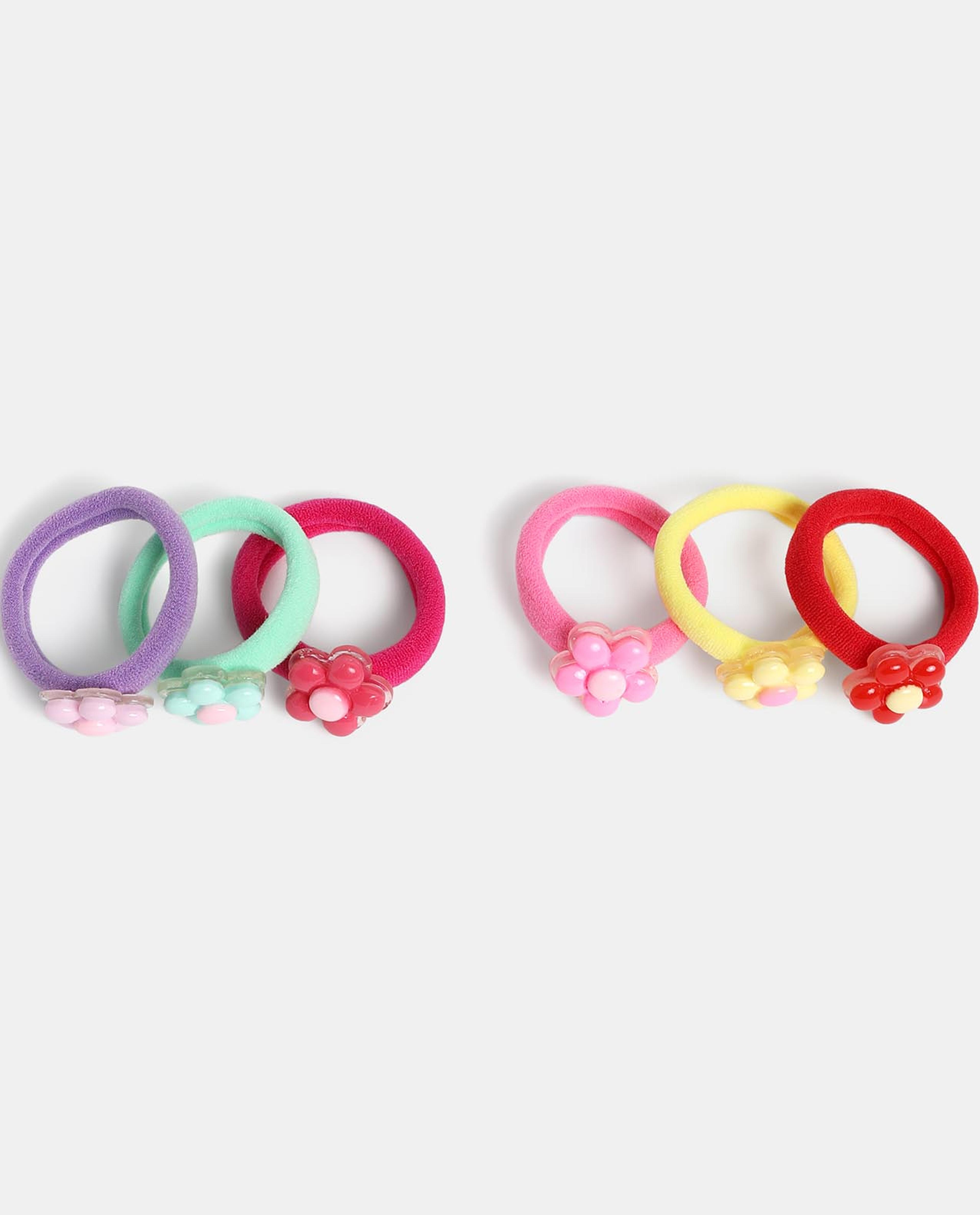 Multi Girls Ponytail Holders 6pcs