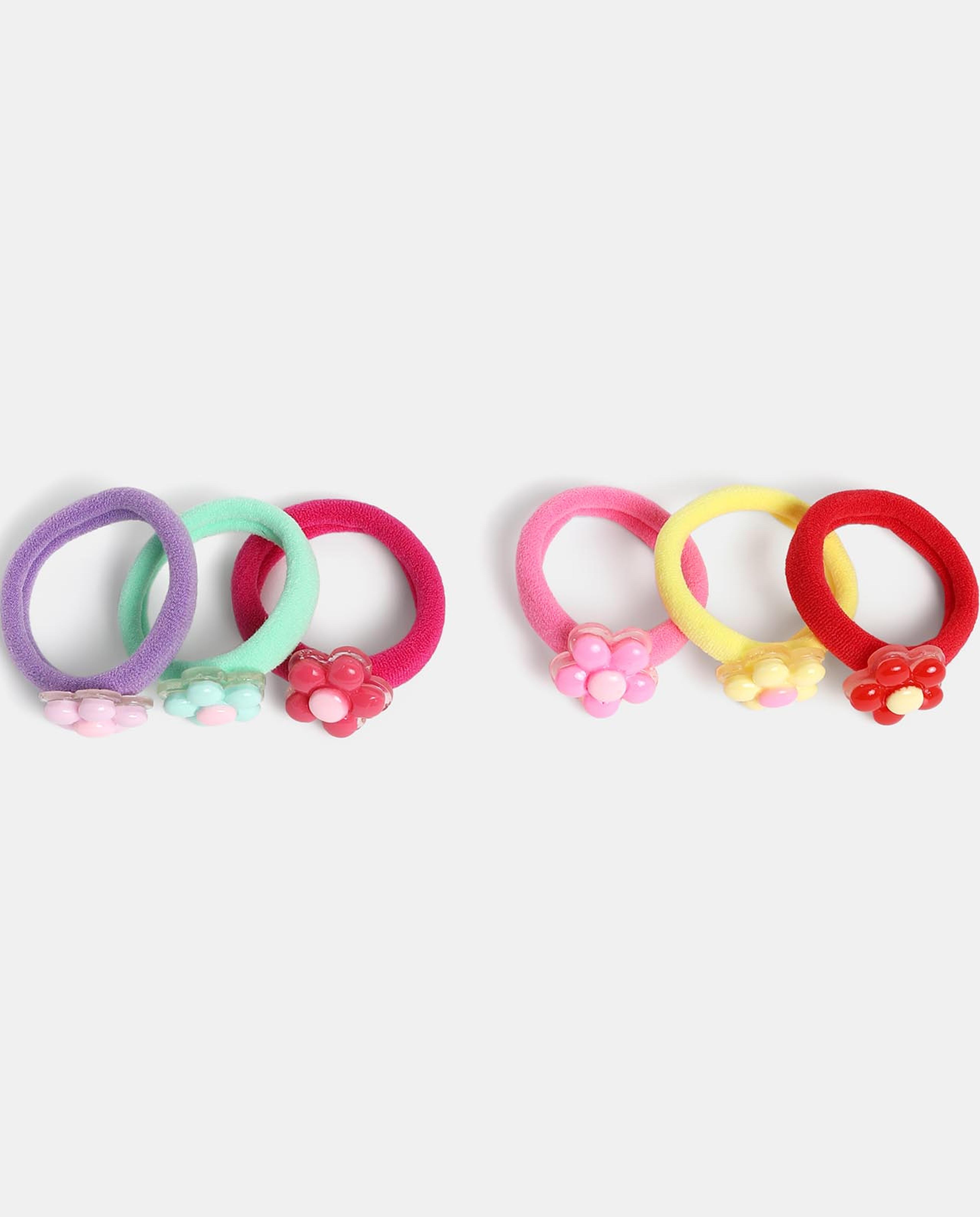 Multi Girls Ponytail Holders 6pcs