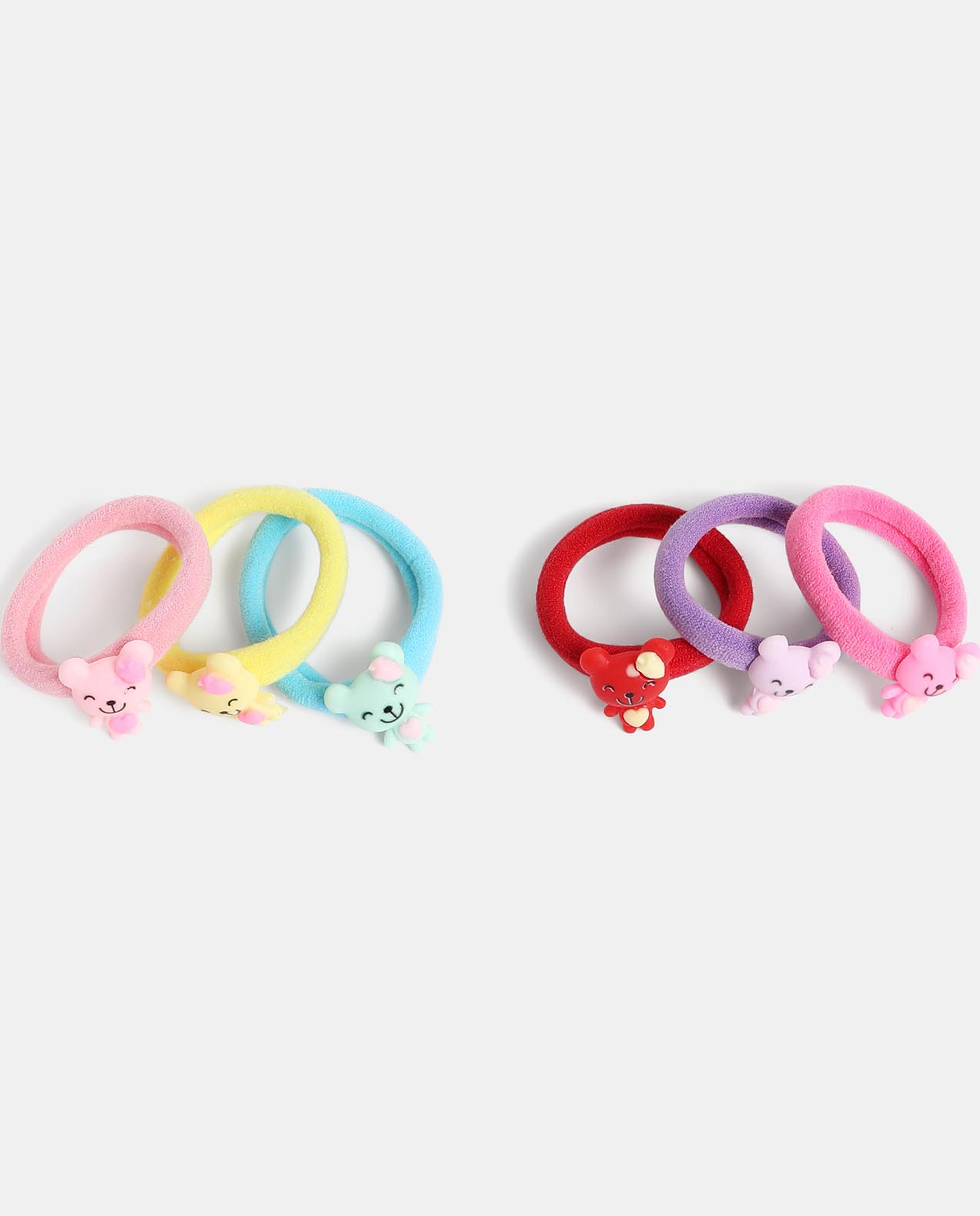 Multi Girls Ponytail Holders 6pcs