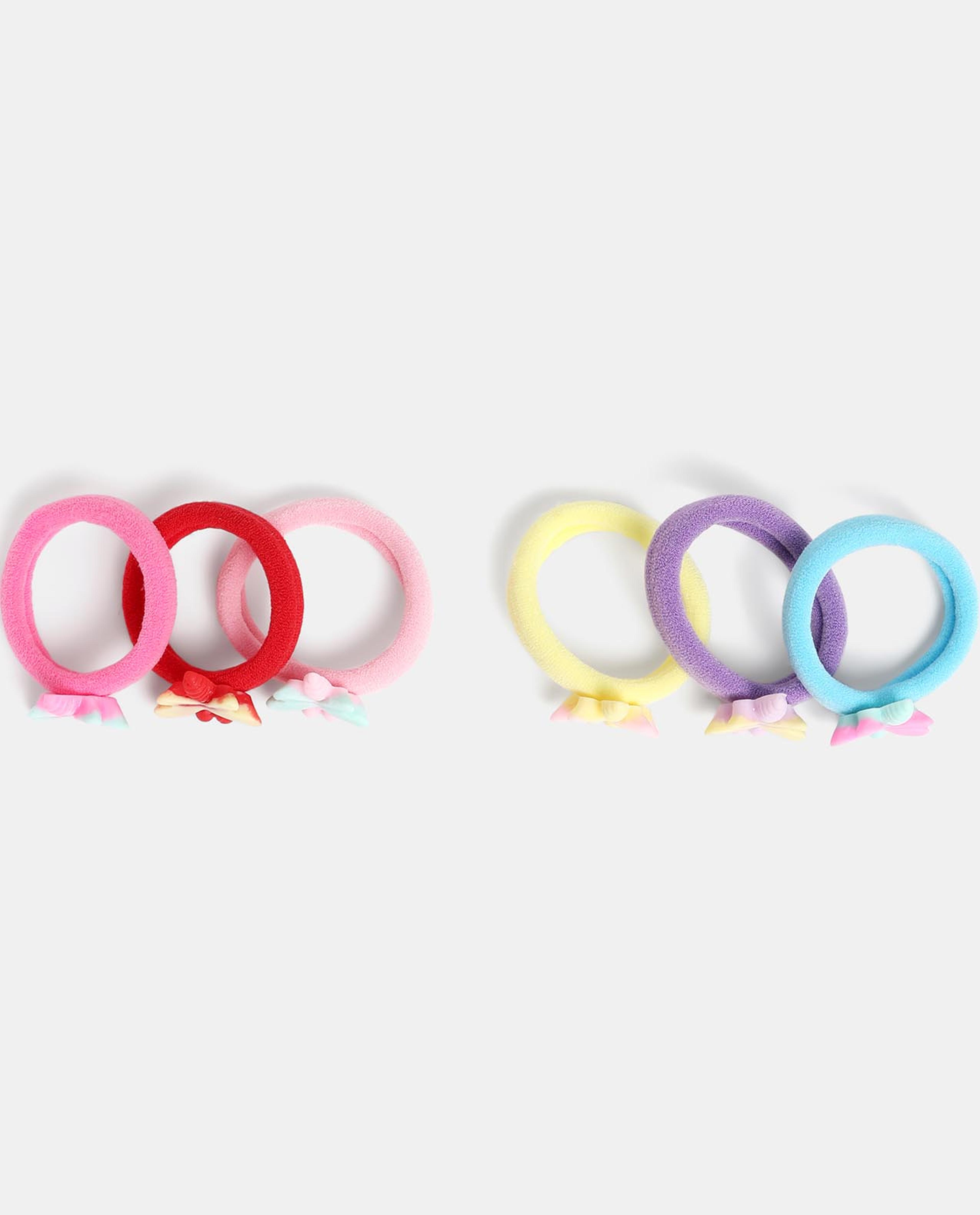 Multi Girls Ponytail Holders 6pcs