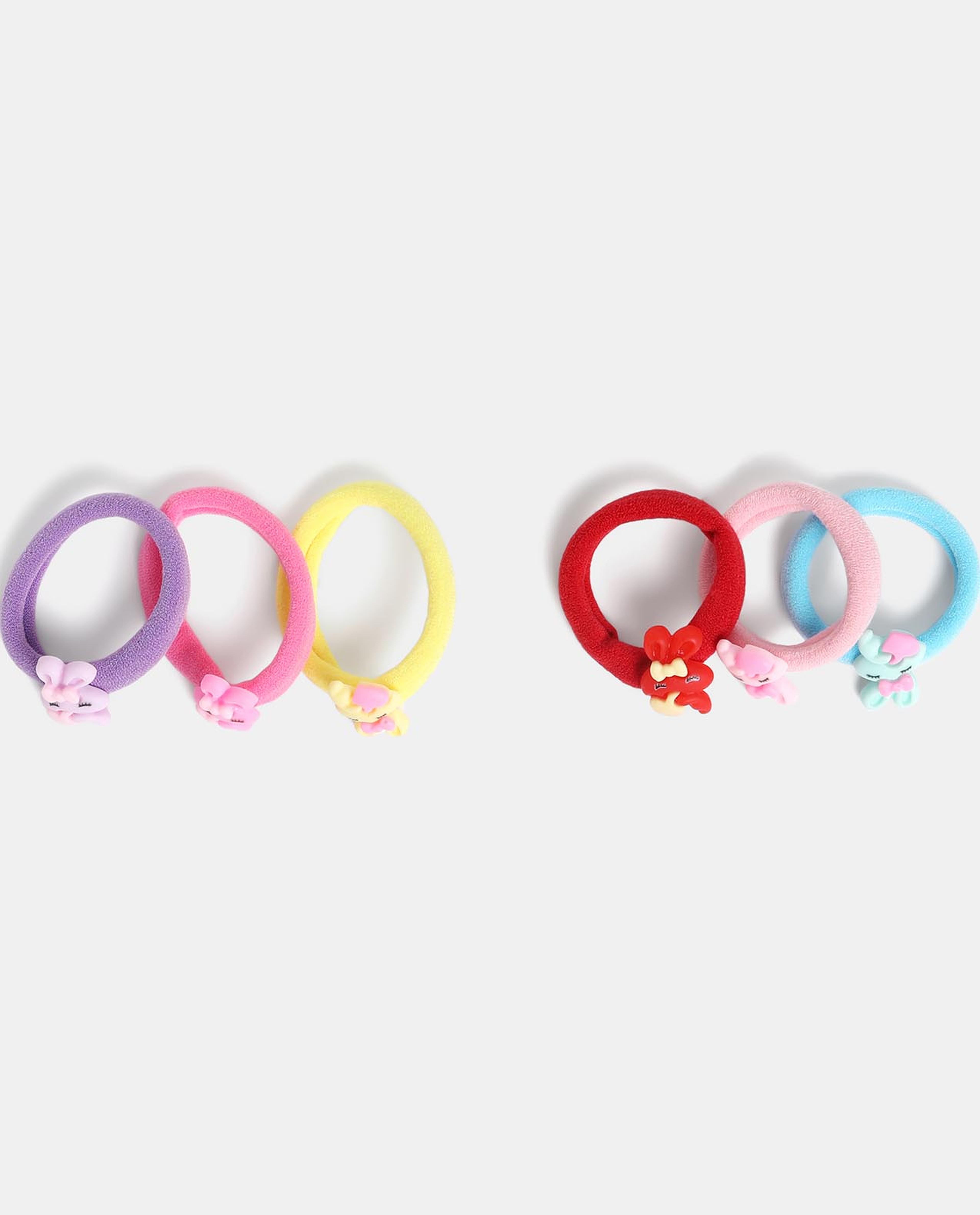 Multi Girls Ponytail Holders 6pcs