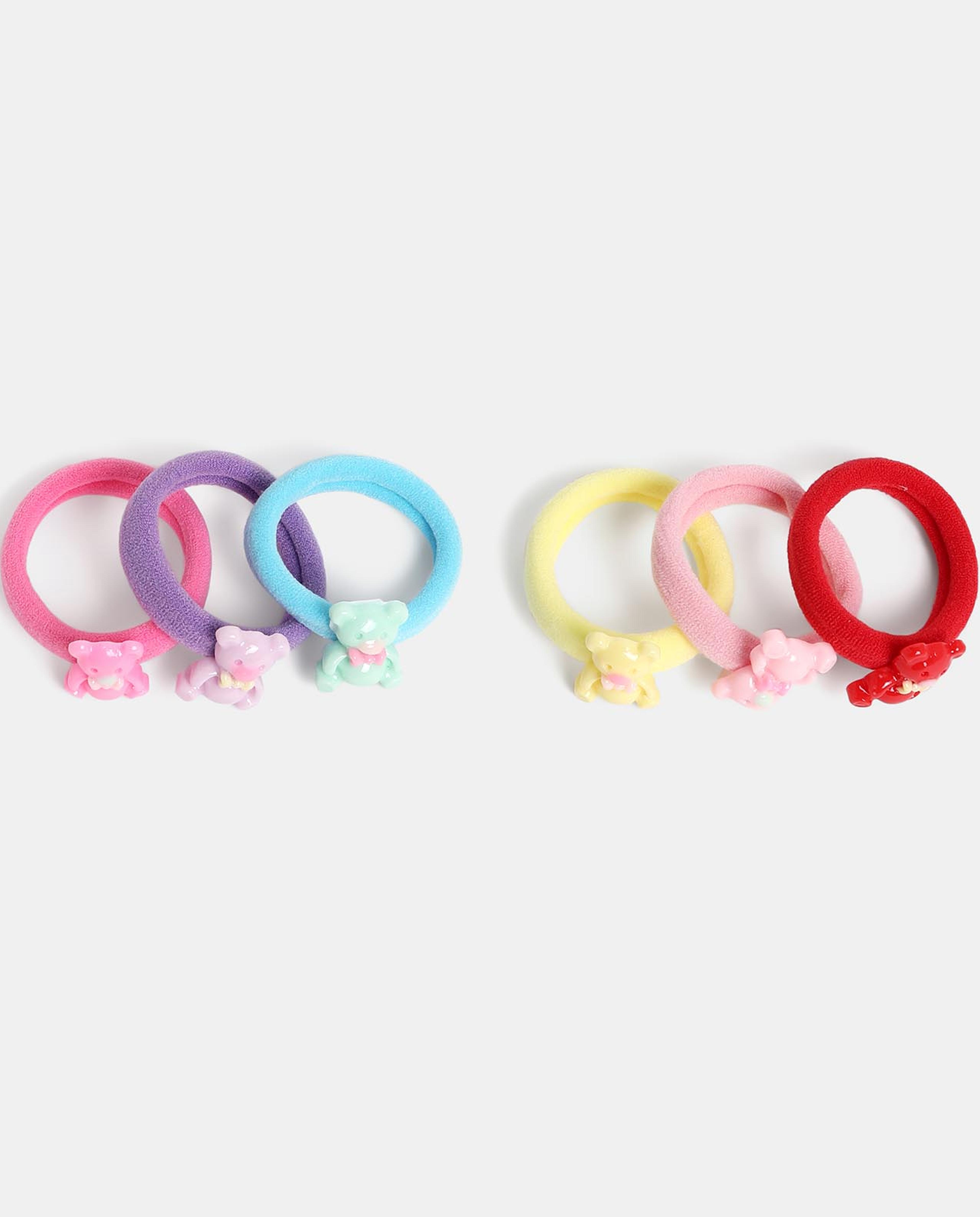 Multi Girls Ponytail Holders 6pcs
