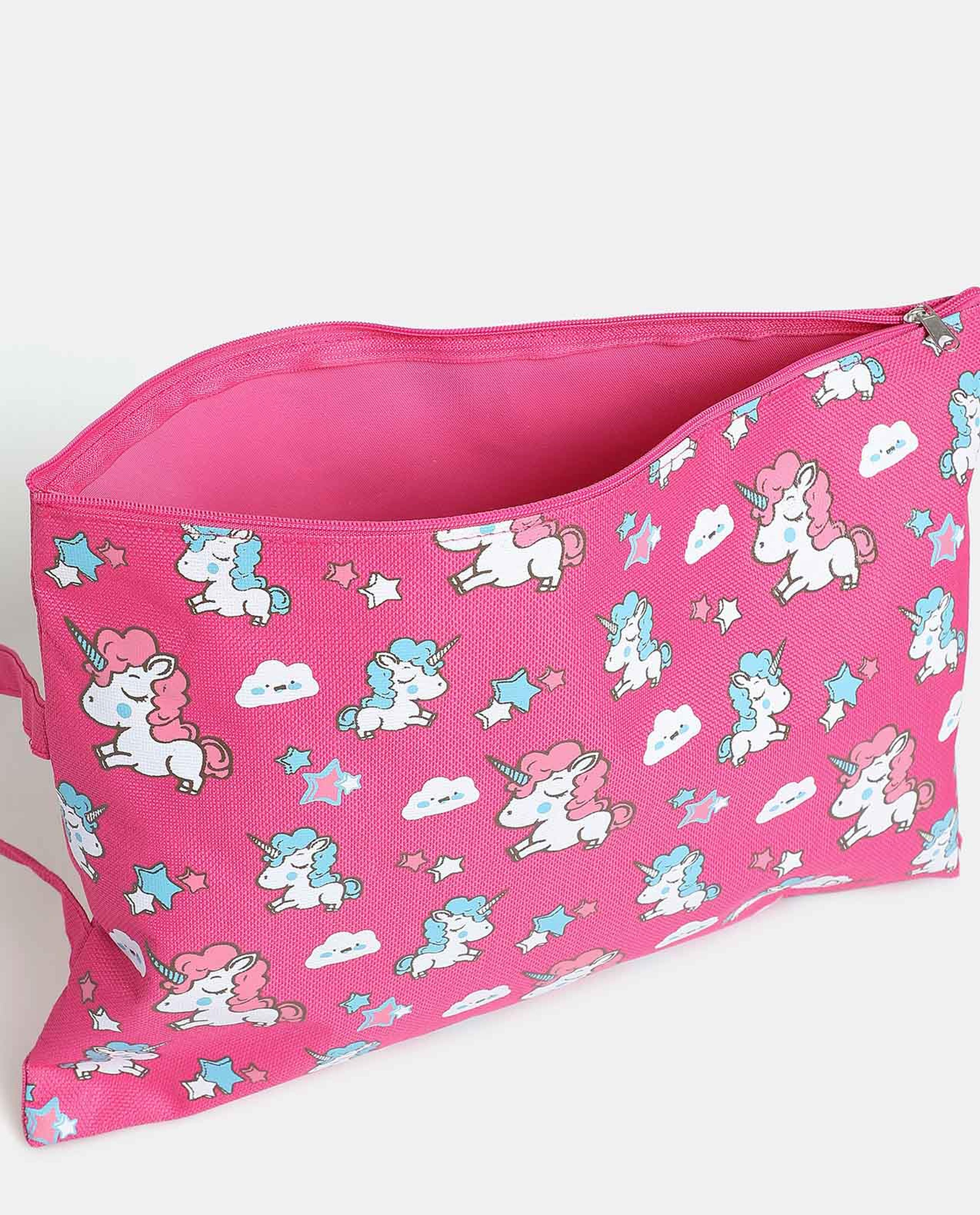 R&B Pink Unicorn Printed Clutch Bag