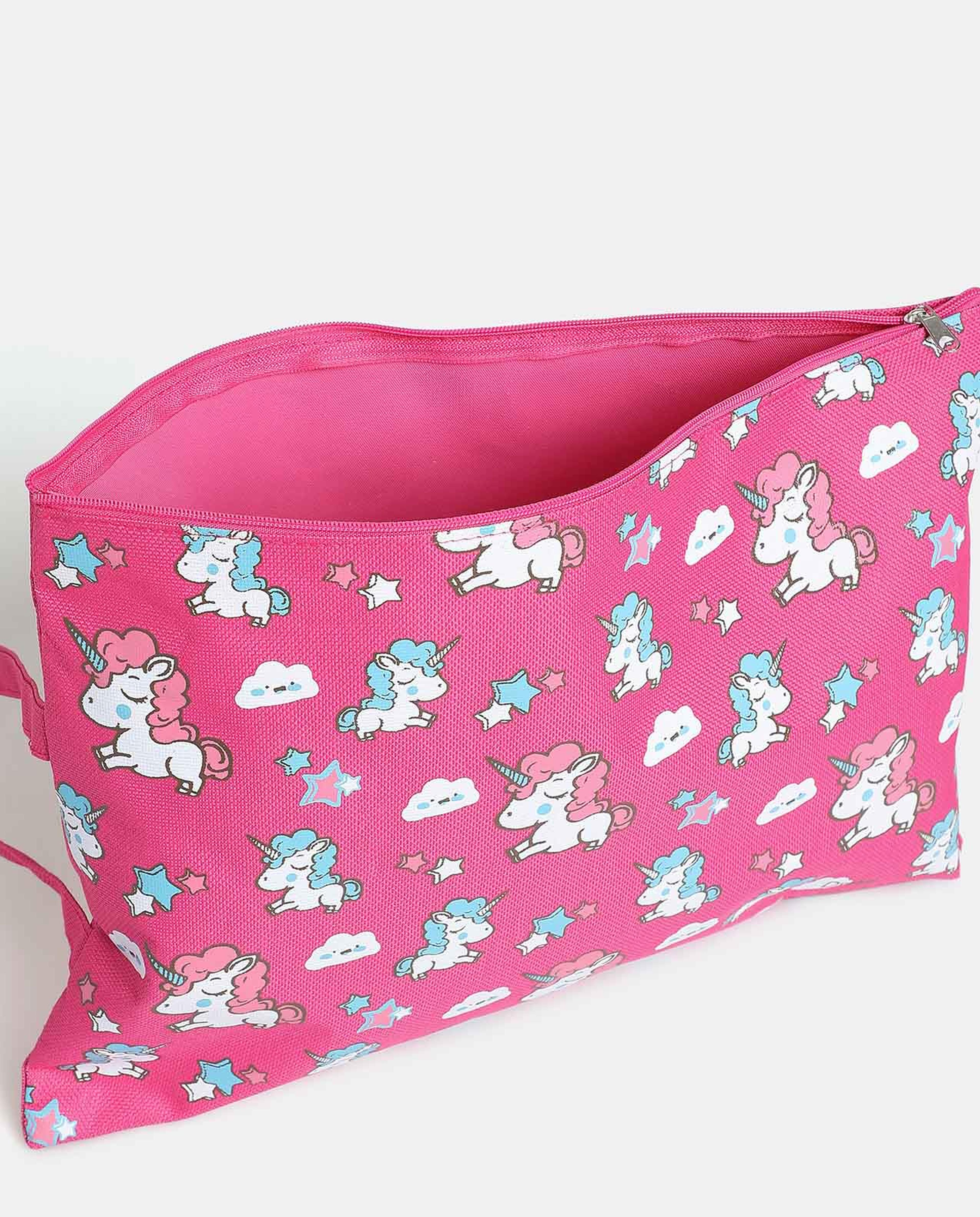 R&B Pink Unicorn Printed Clutch Bag