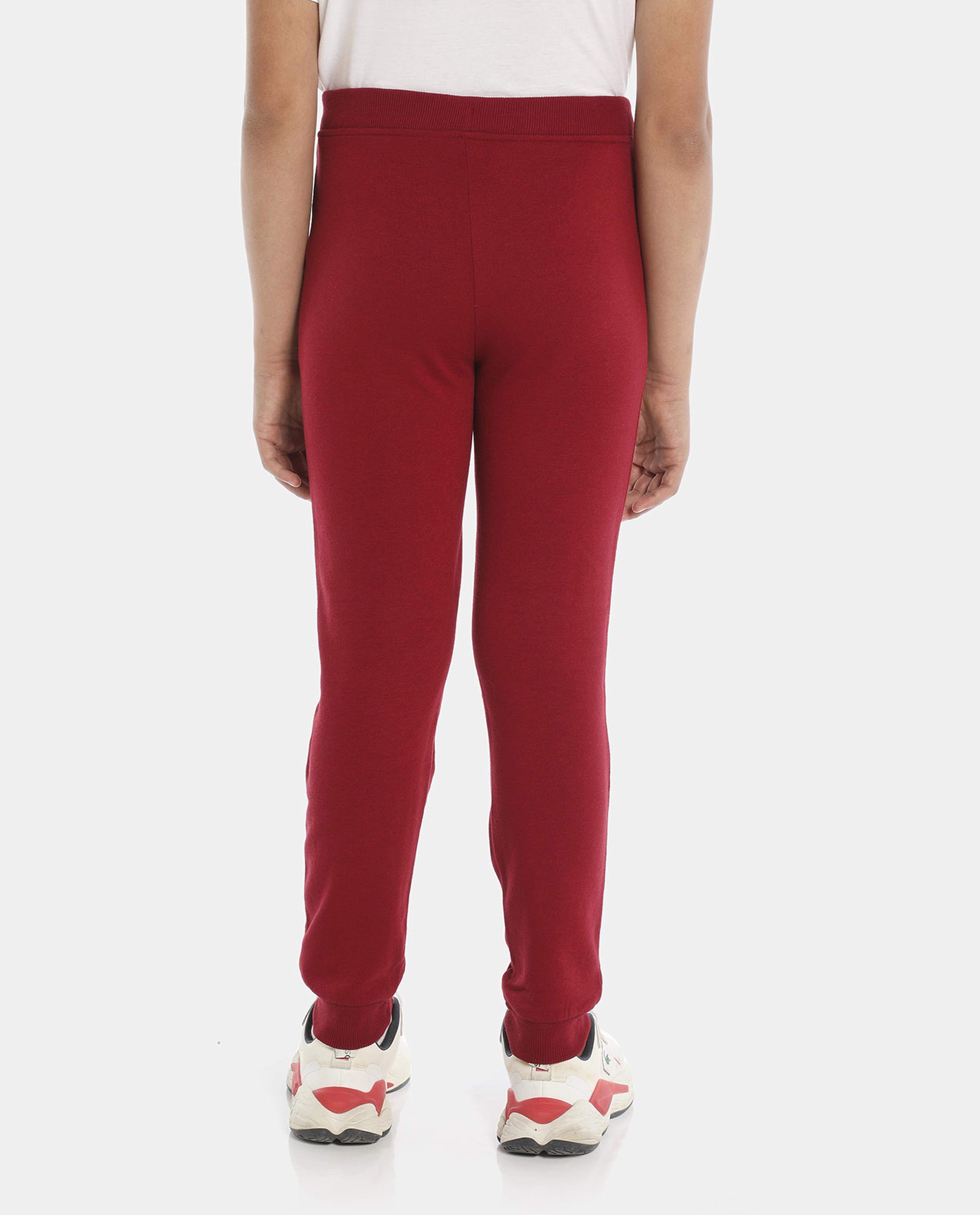 Red Printed Regular Fit Joggers