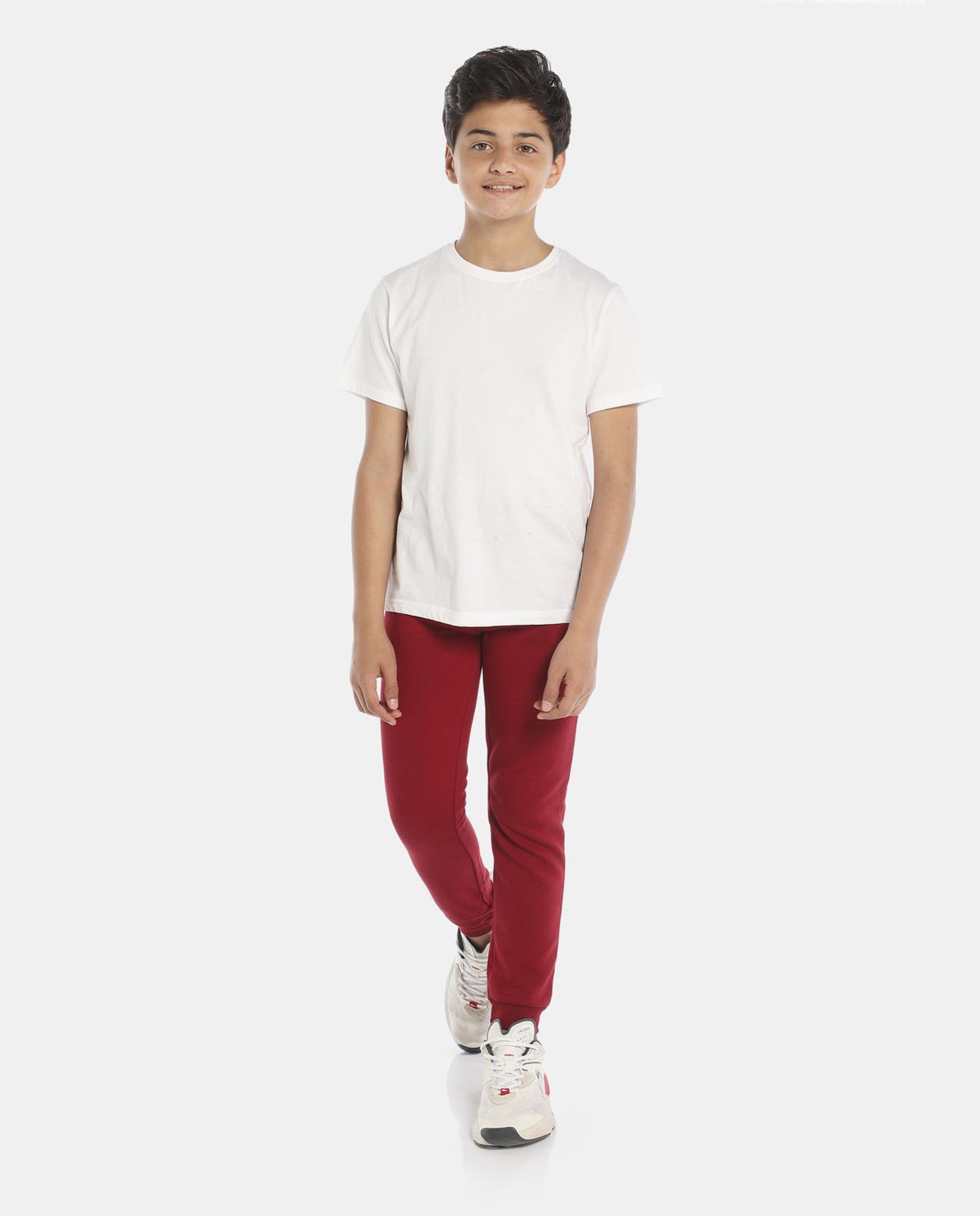 Red Printed Regular Fit Joggers