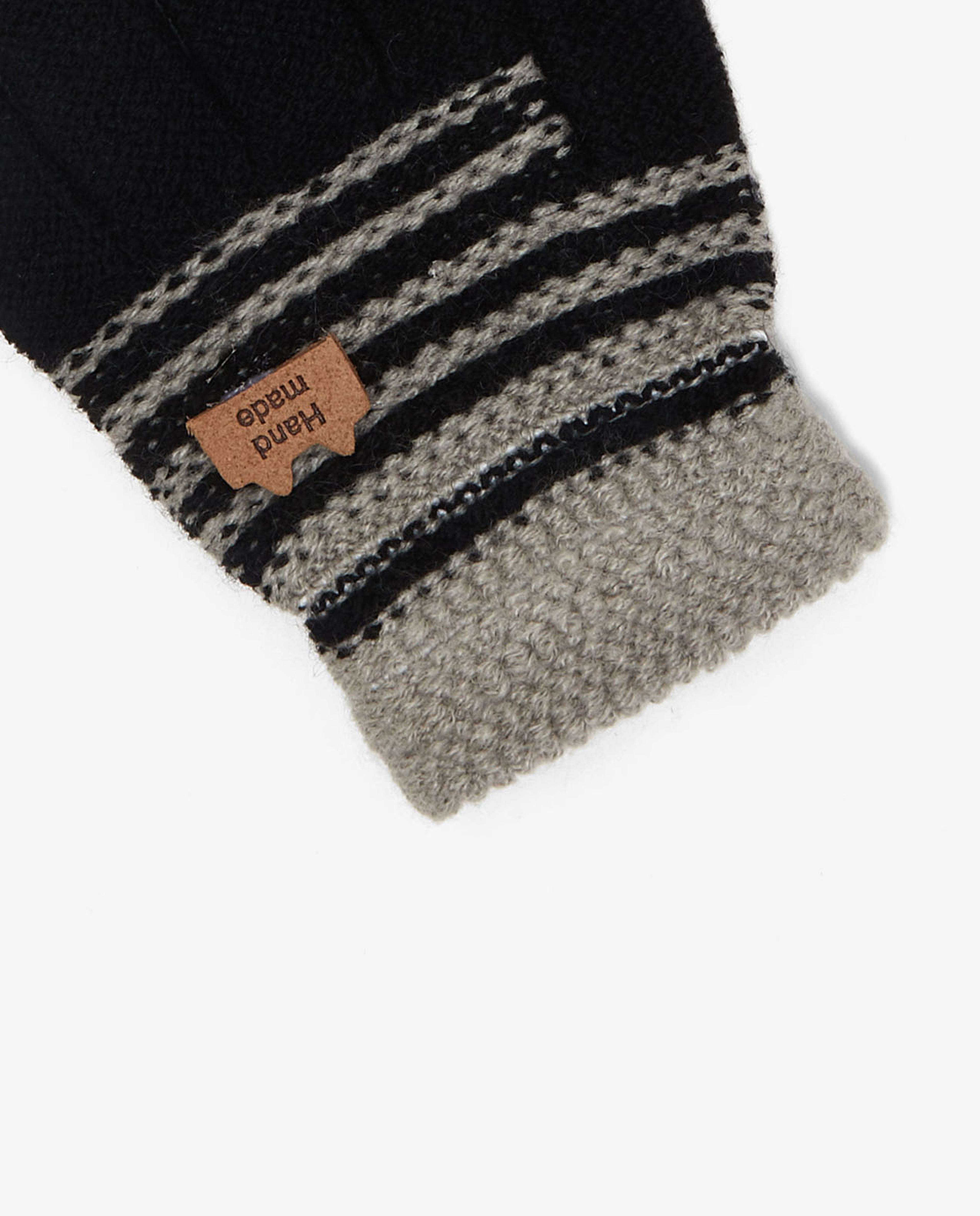 Striped Knitted Solid Gloves